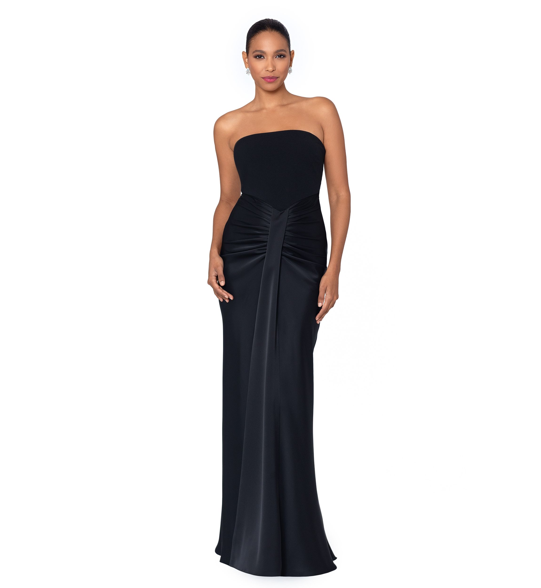 Womens Sleeveless Solid Satin Slim Gown