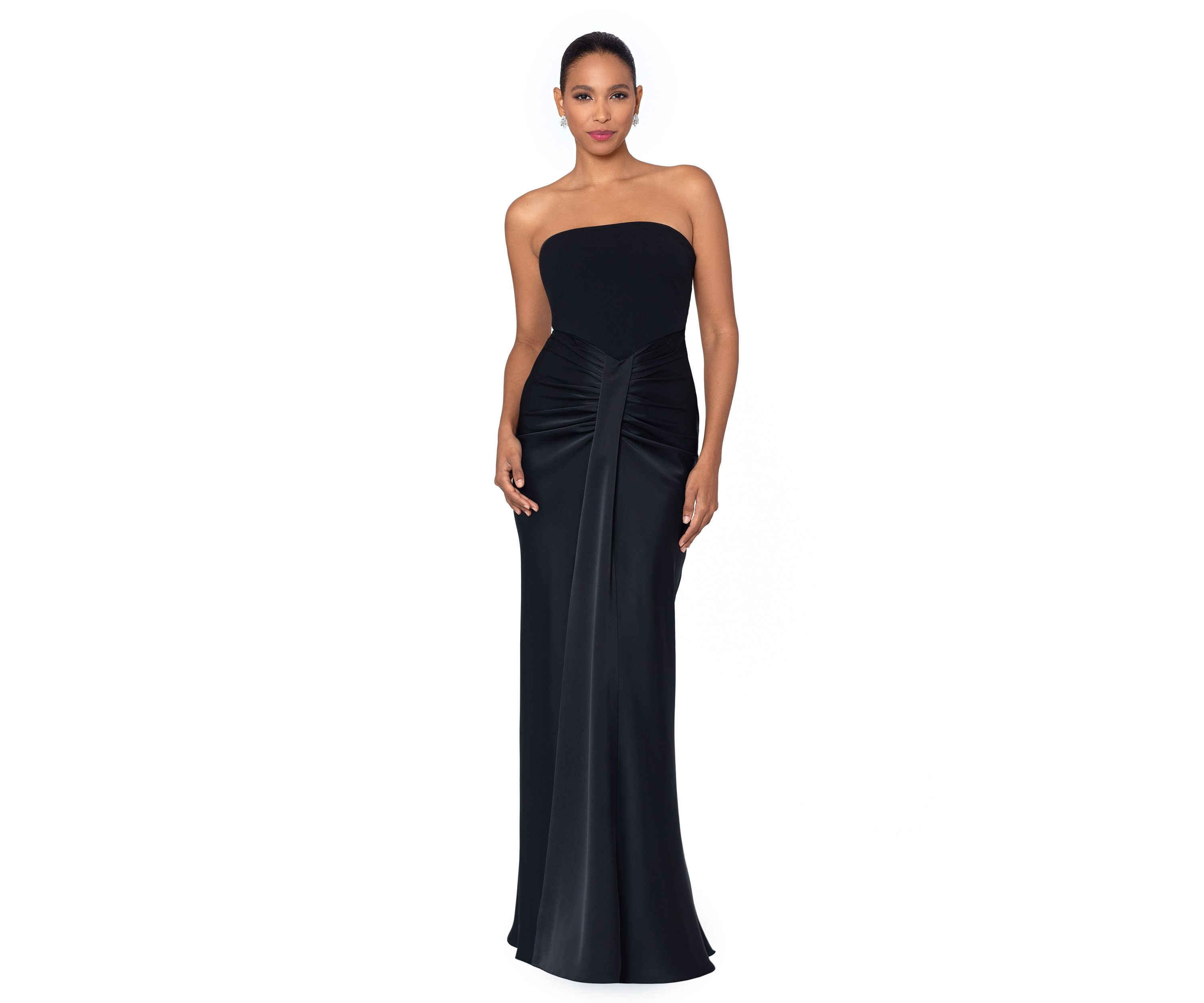 Womens Sleeveless Solid Satin Slim Gown