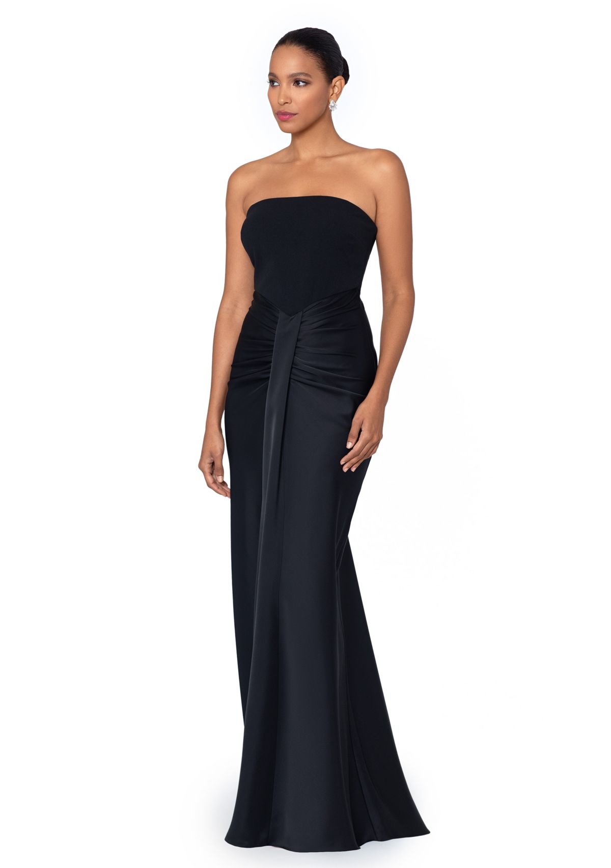 Womens Sleeveless Solid Satin Slim Gown