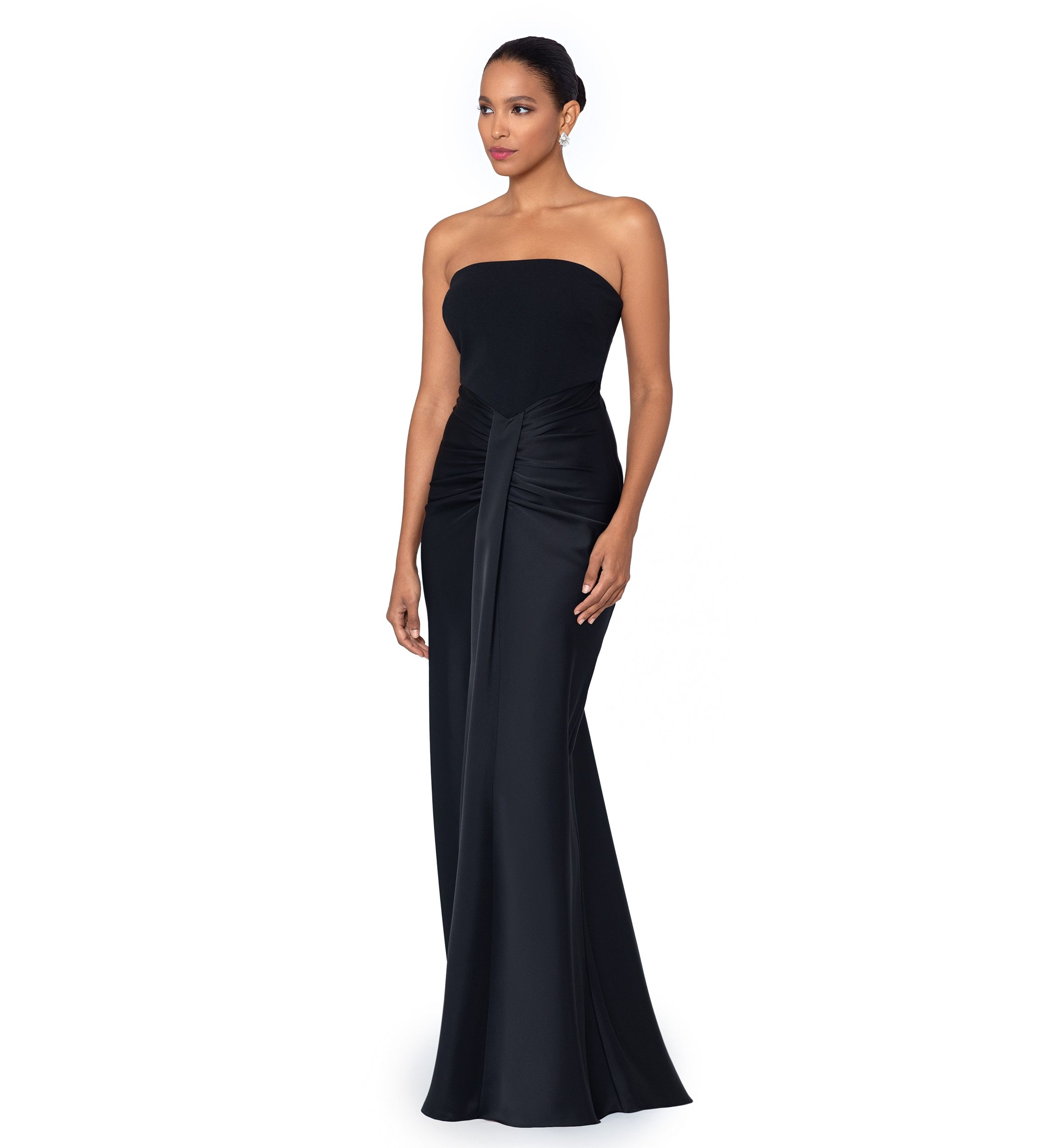Womens Sleeveless Solid Satin Slim Gown