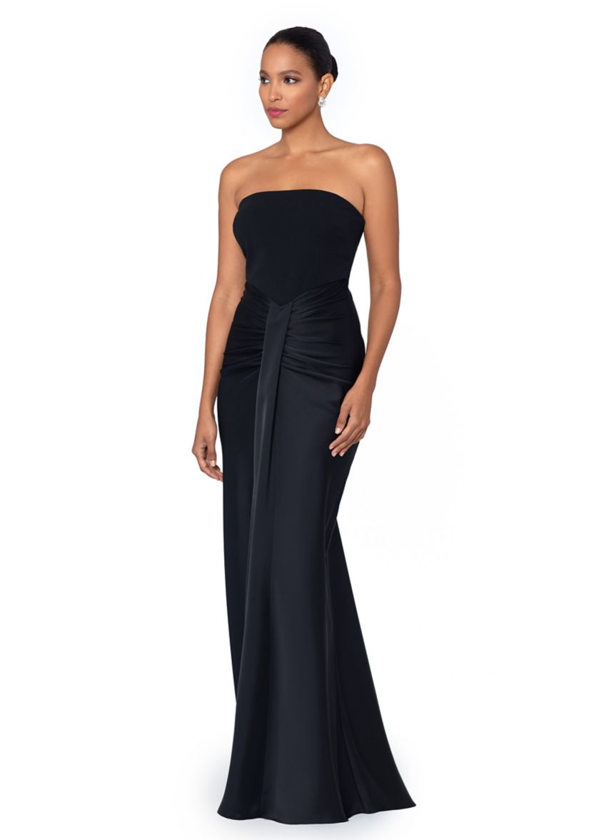 Womens Sleeveless Solid Satin Slim Gown