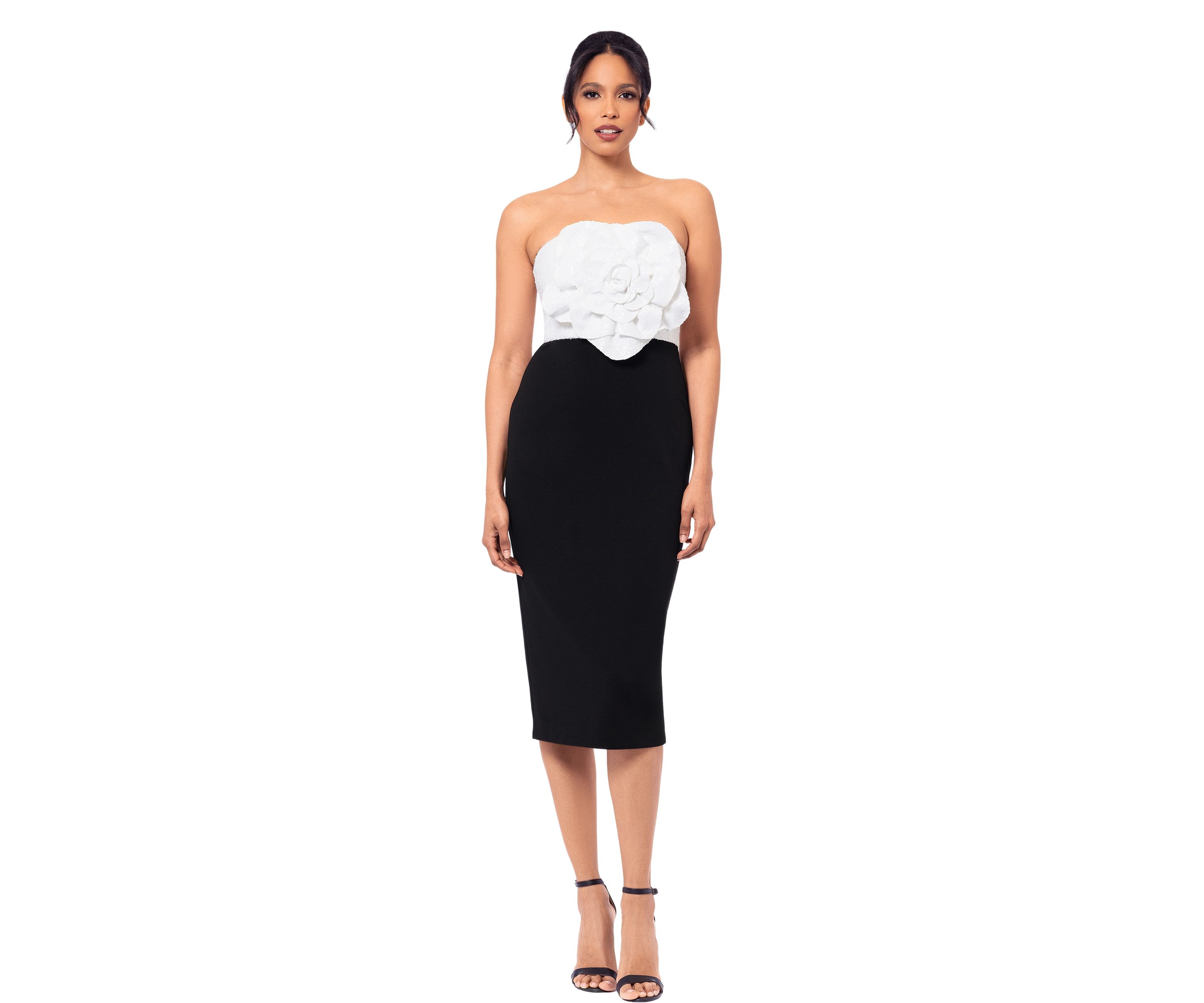 Womens Strapless Two Tone Dress