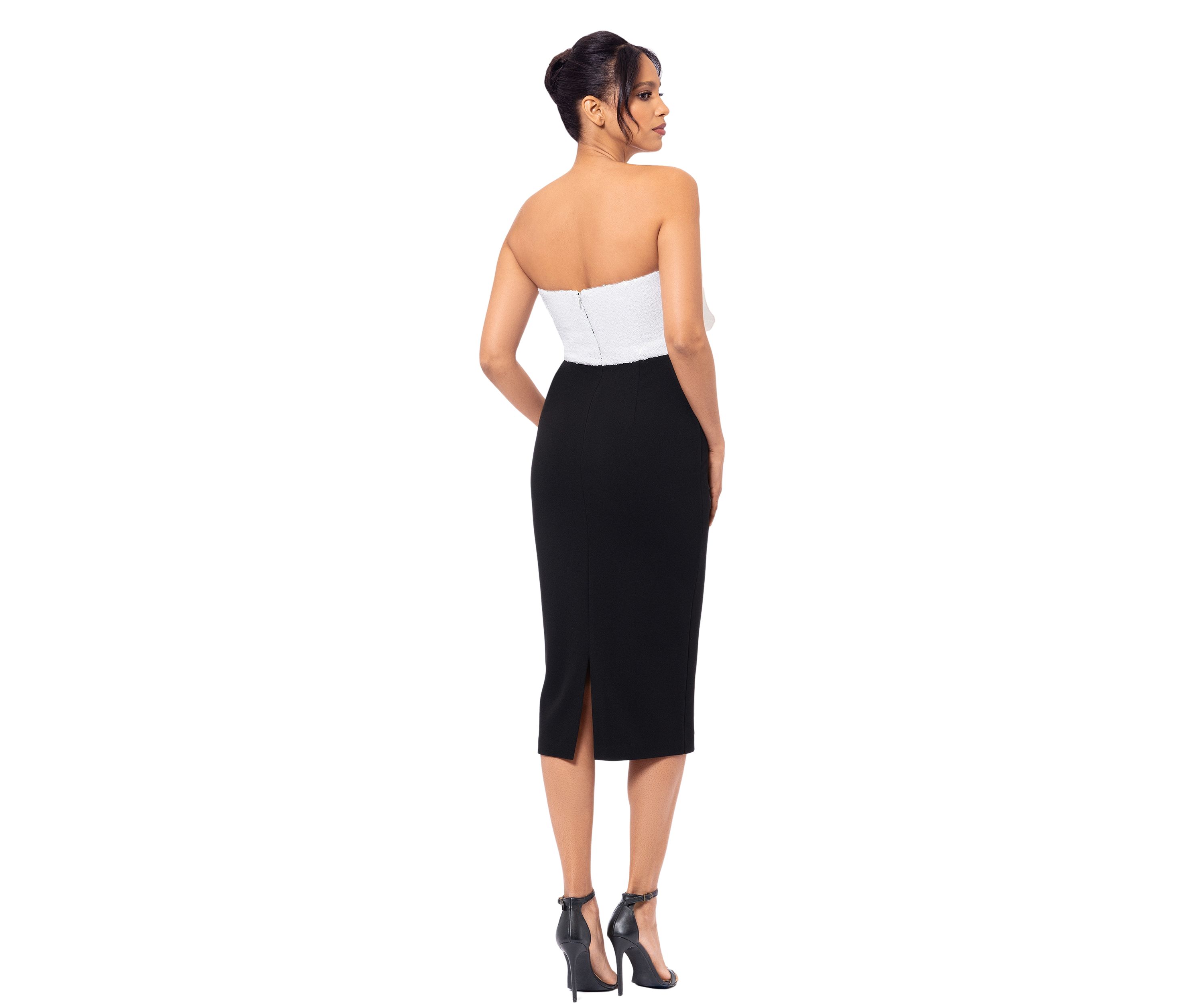 Womens Strapless Two Tone Dress