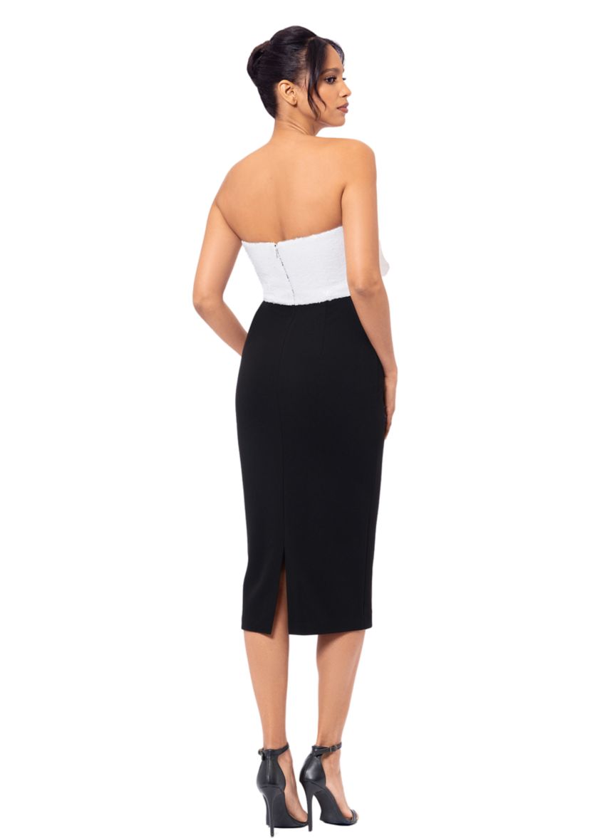 Womens Strapless Two Tone Dress