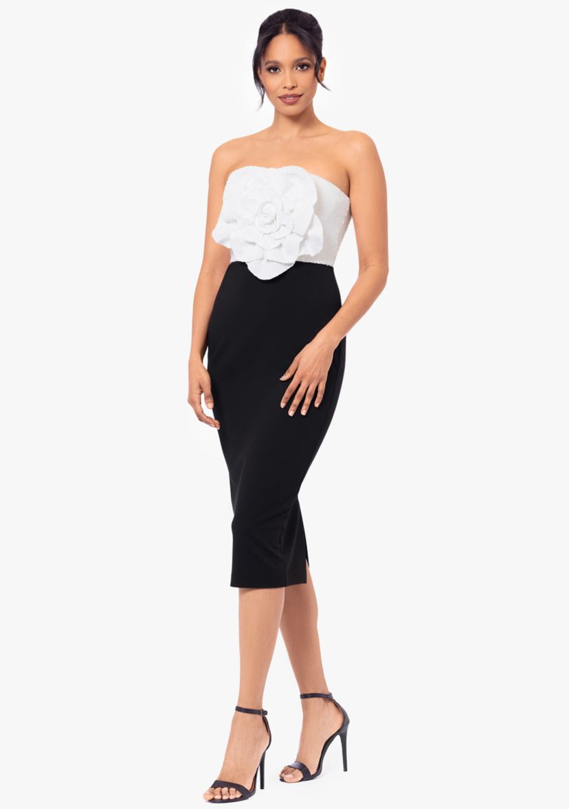 Womens Strapless Two Tone Dress