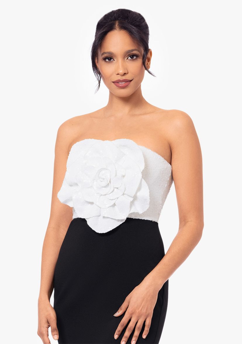 Womens Strapless Two Tone Dress