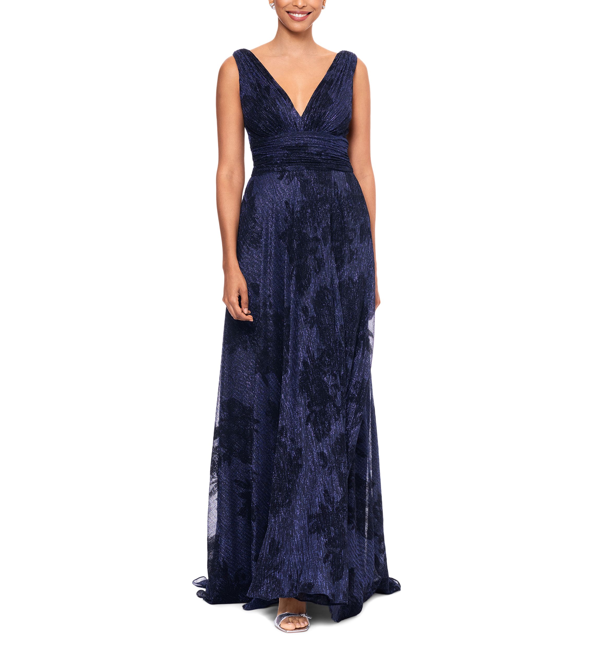Long Flock Crinkle Galaxy Gown 