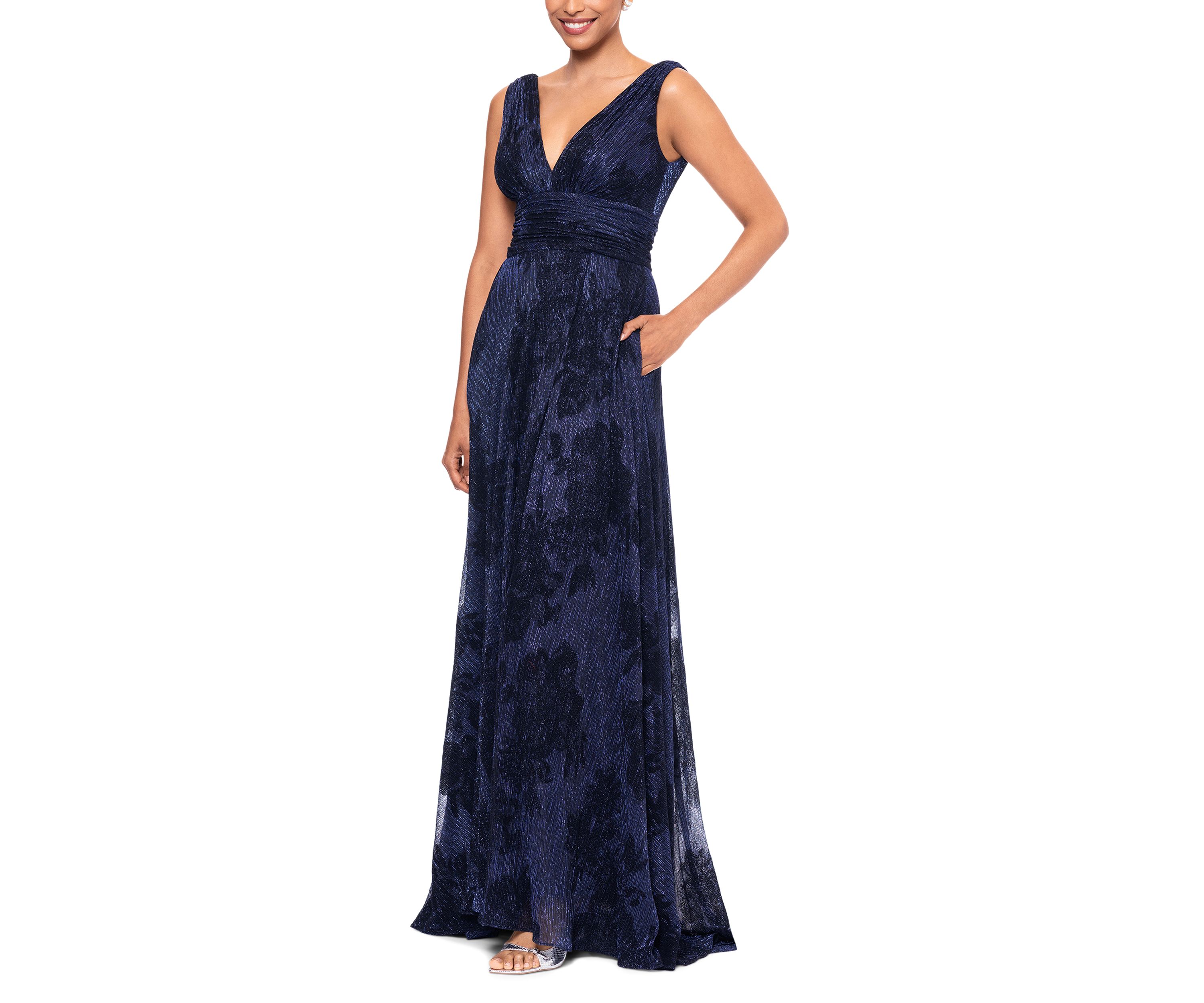 Long Flock Crinkle Galaxy Gown 