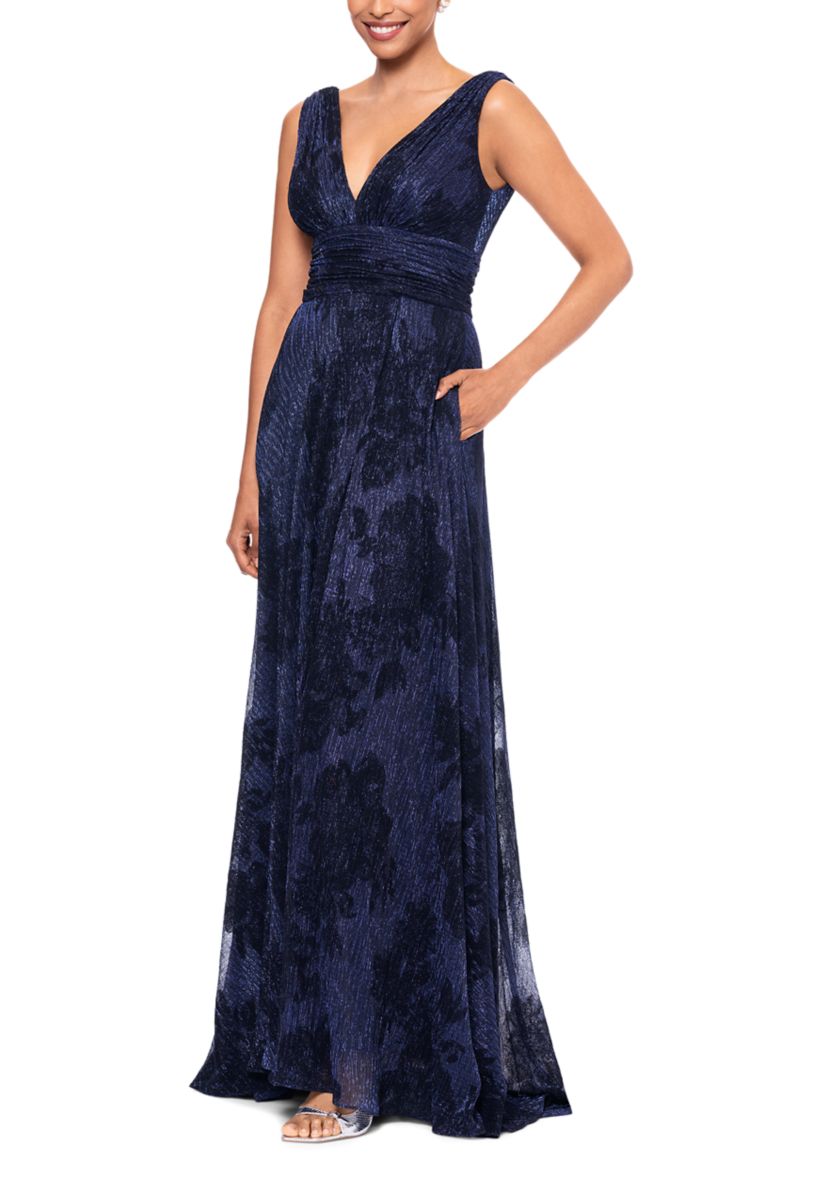 Long Flock Crinkle Galaxy Gown 