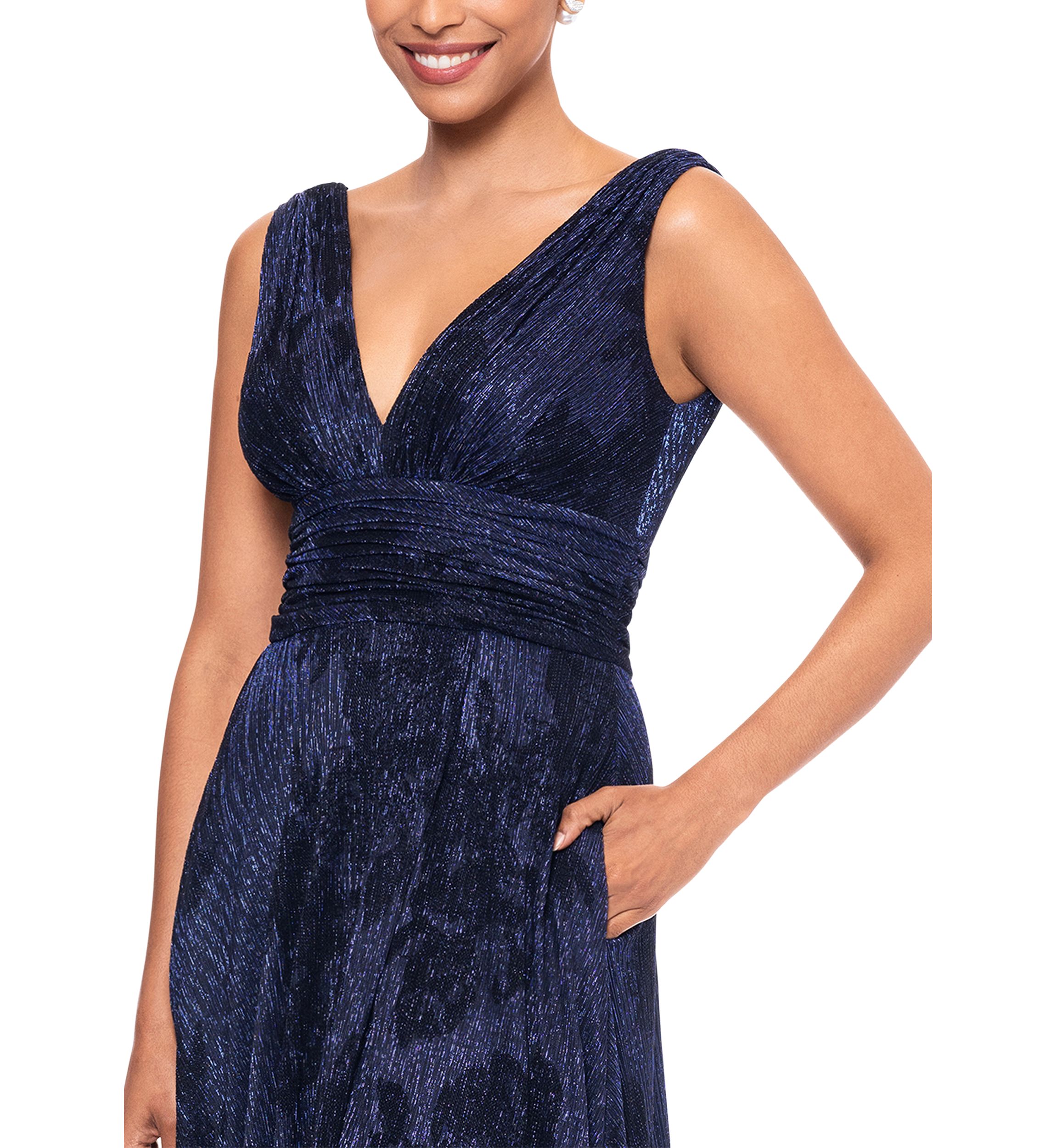 Long Flock Crinkle Galaxy Gown 