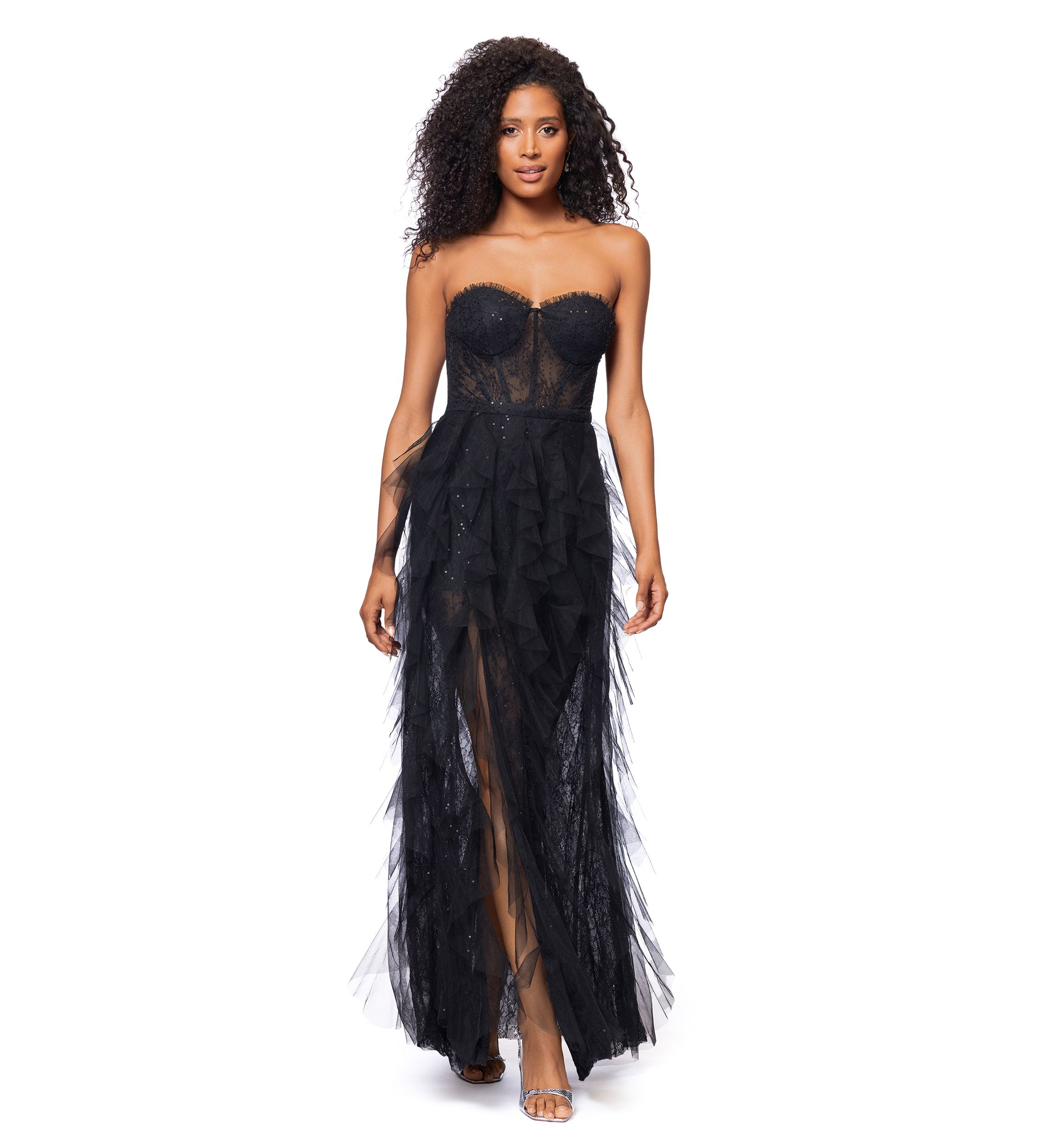Womens Solid Sleeveless Corset Gown