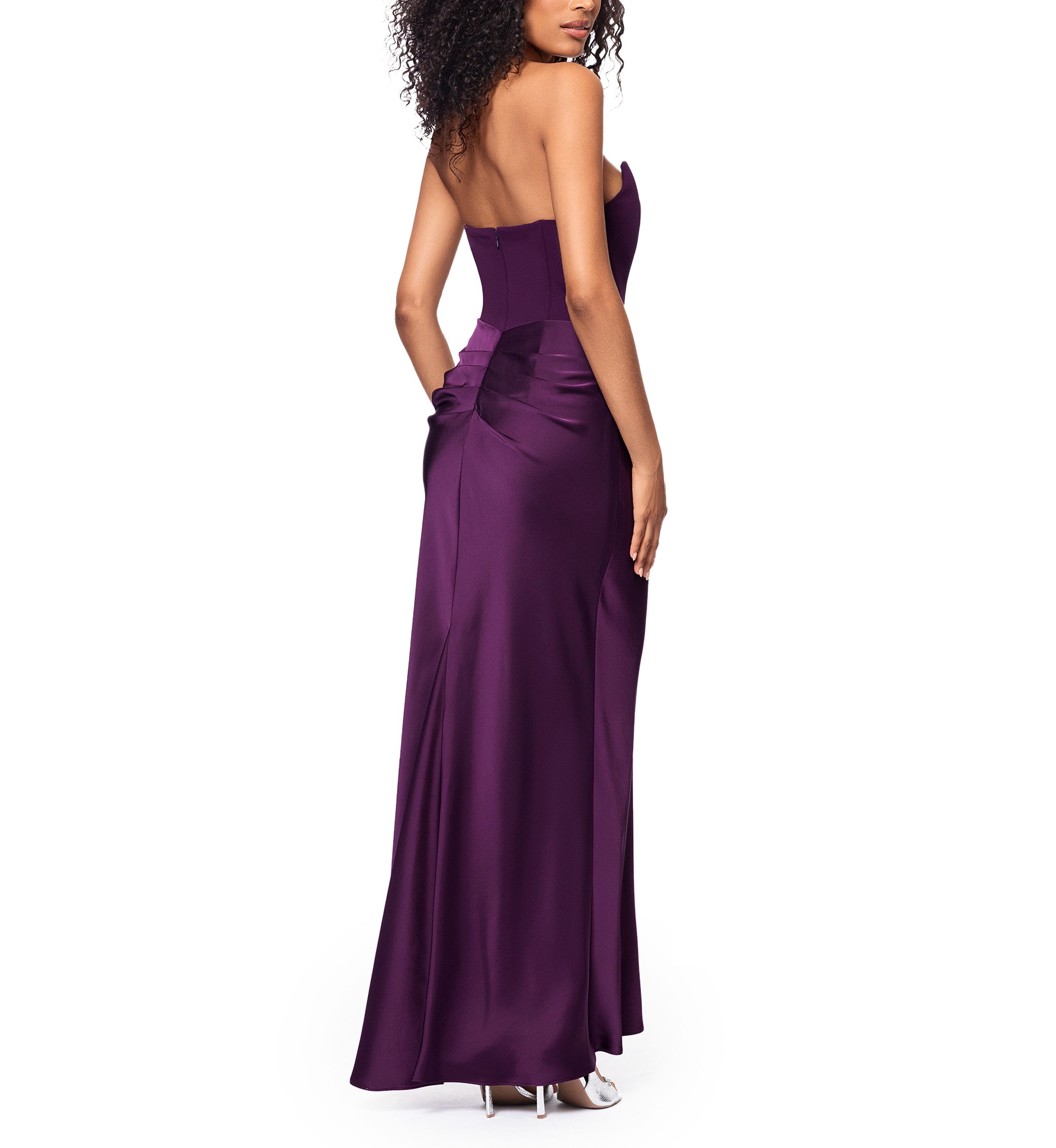 Long Scuba Strapless Gown 