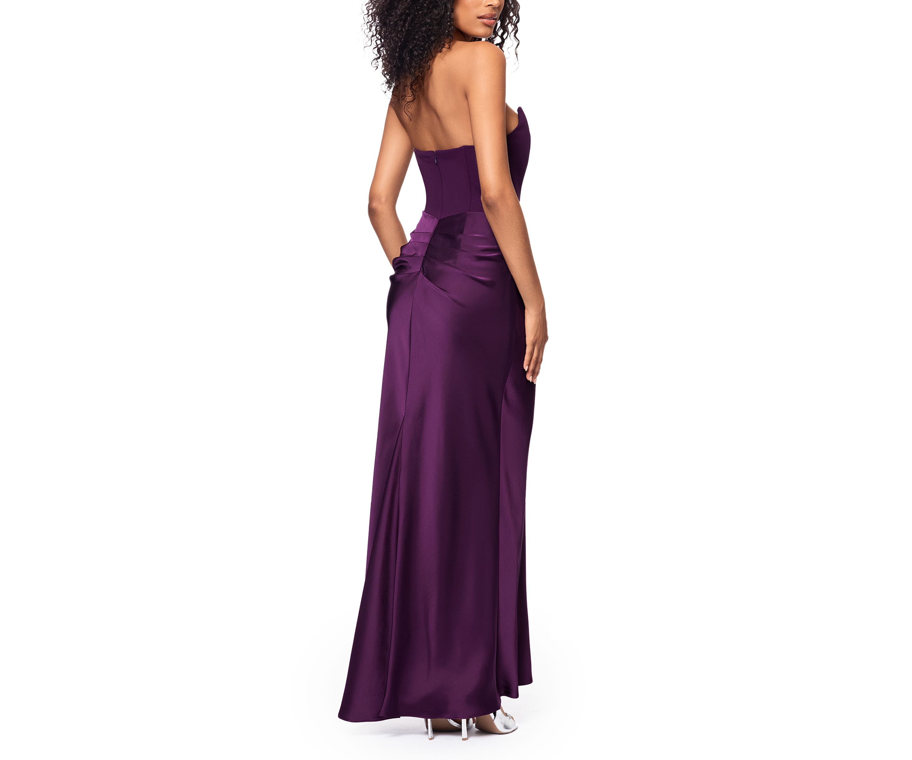 Long Scuba Strapless Gown 