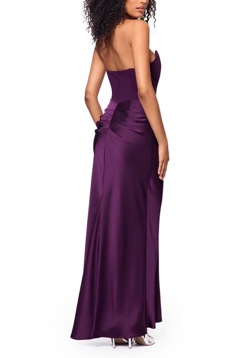 Long Scuba Strapless Gown 