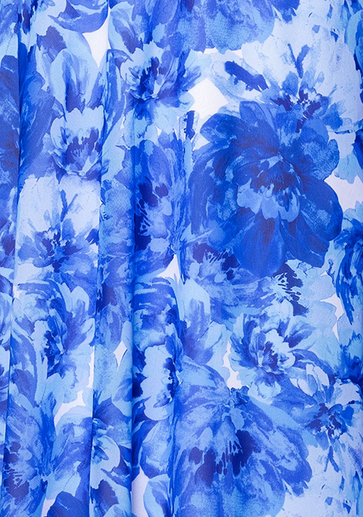 Plus Size Long V-Neck Flutter Print Maxi Dress