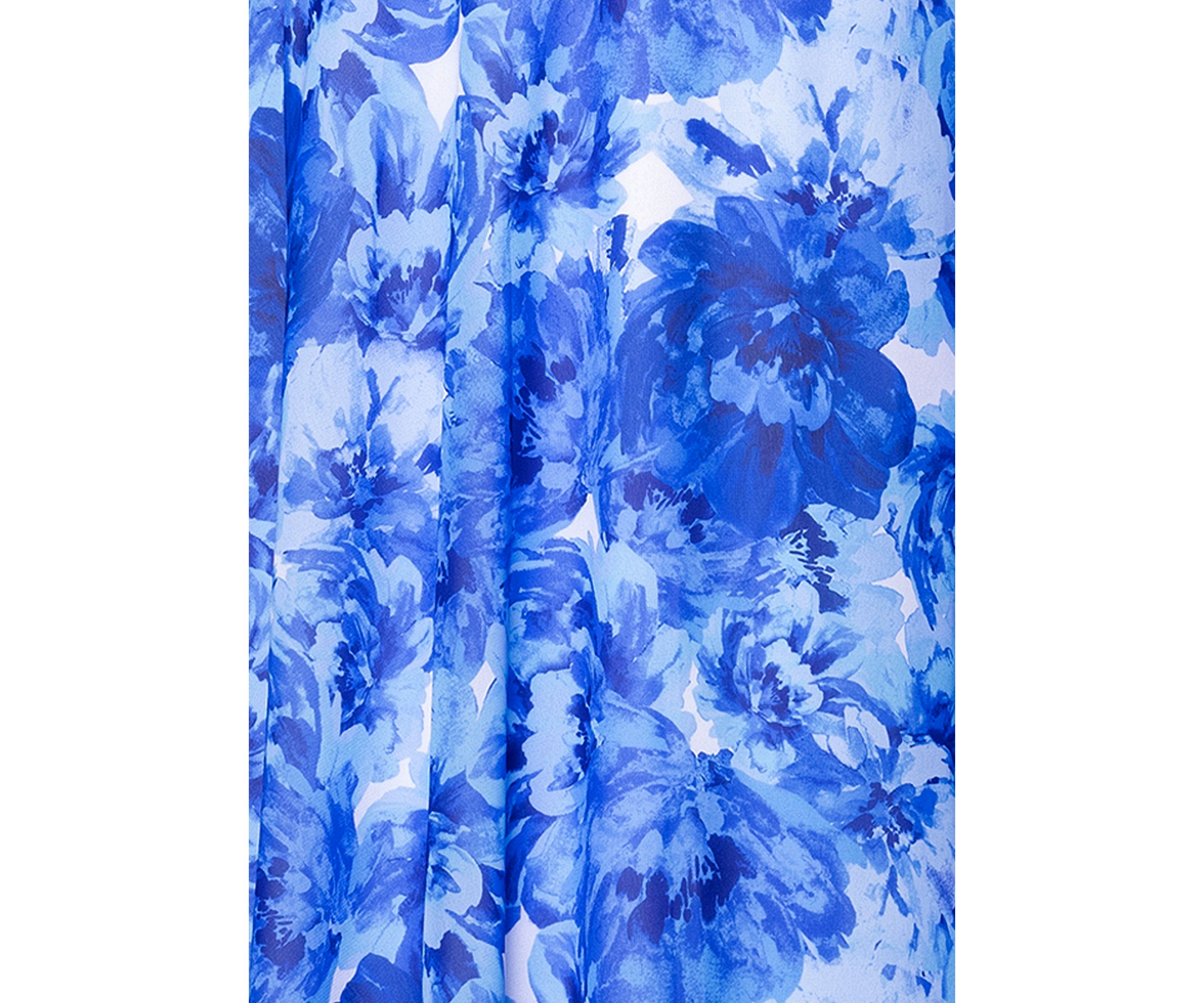 Plus Size Long V-Neck Flutter Print Maxi Dress