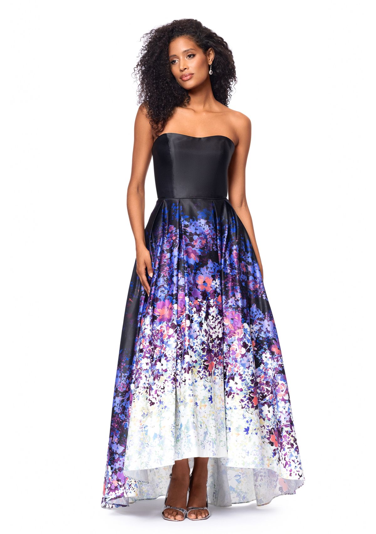 Womens Floral Printed Sleeveless Gown