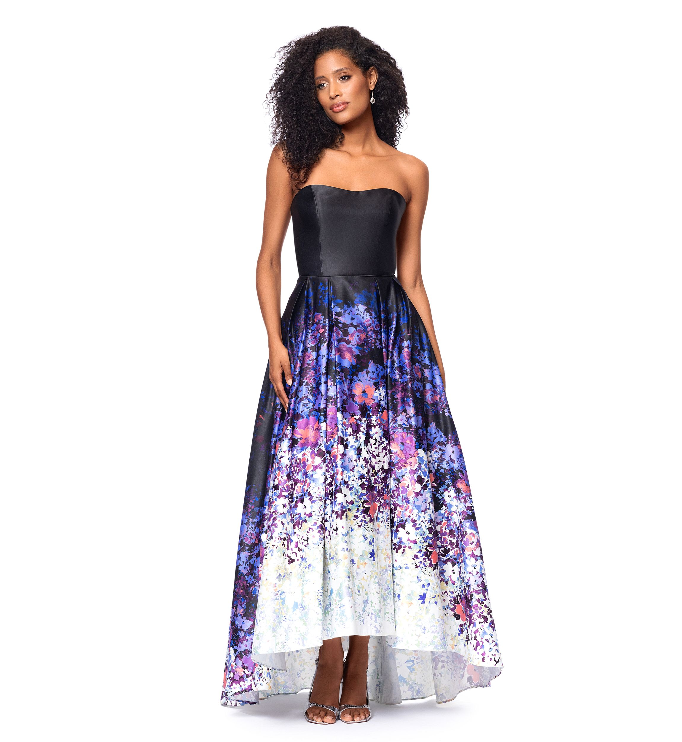 Womens Floral Printed Sleeveless Gown