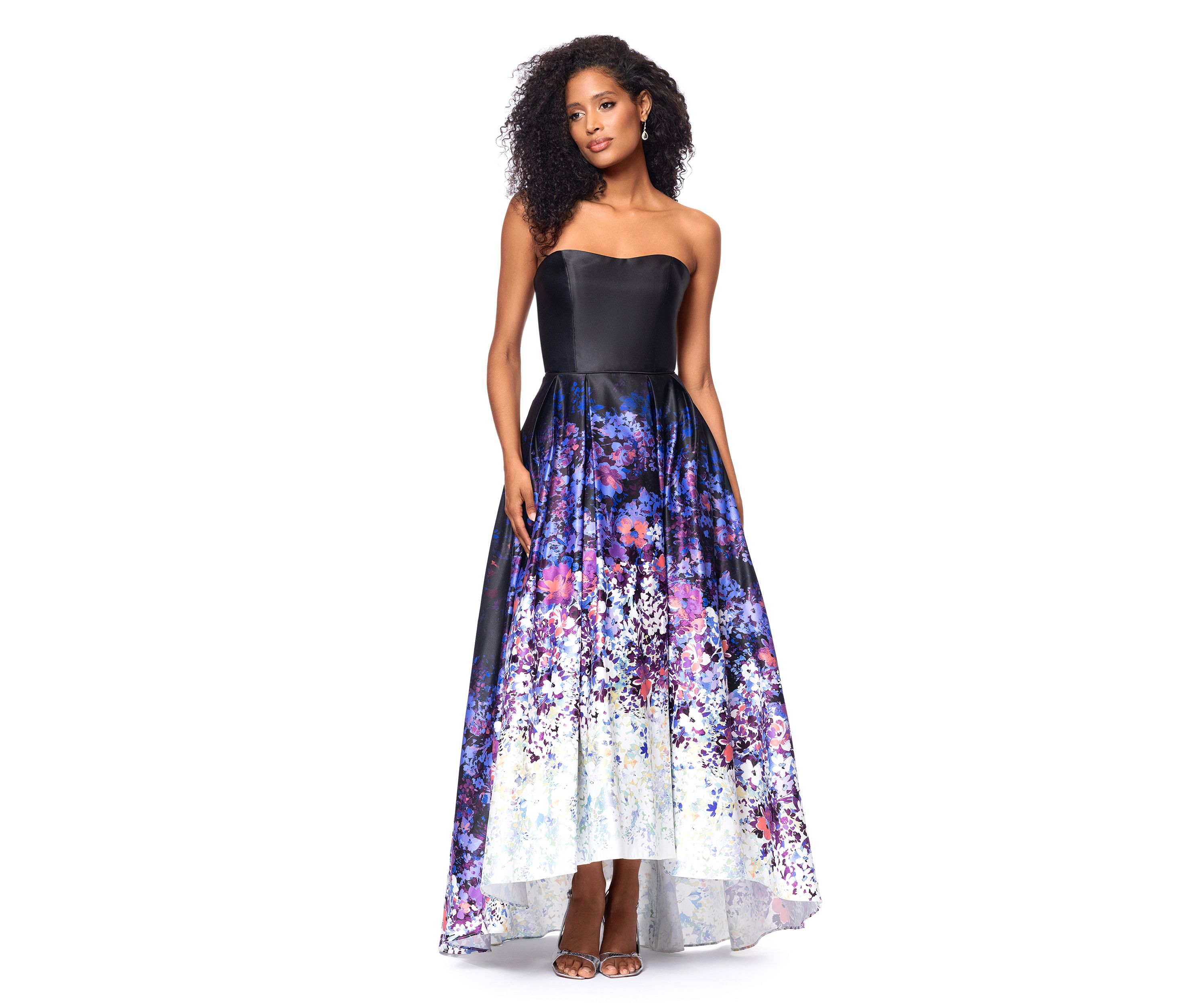 Womens Floral Printed Sleeveless Gown