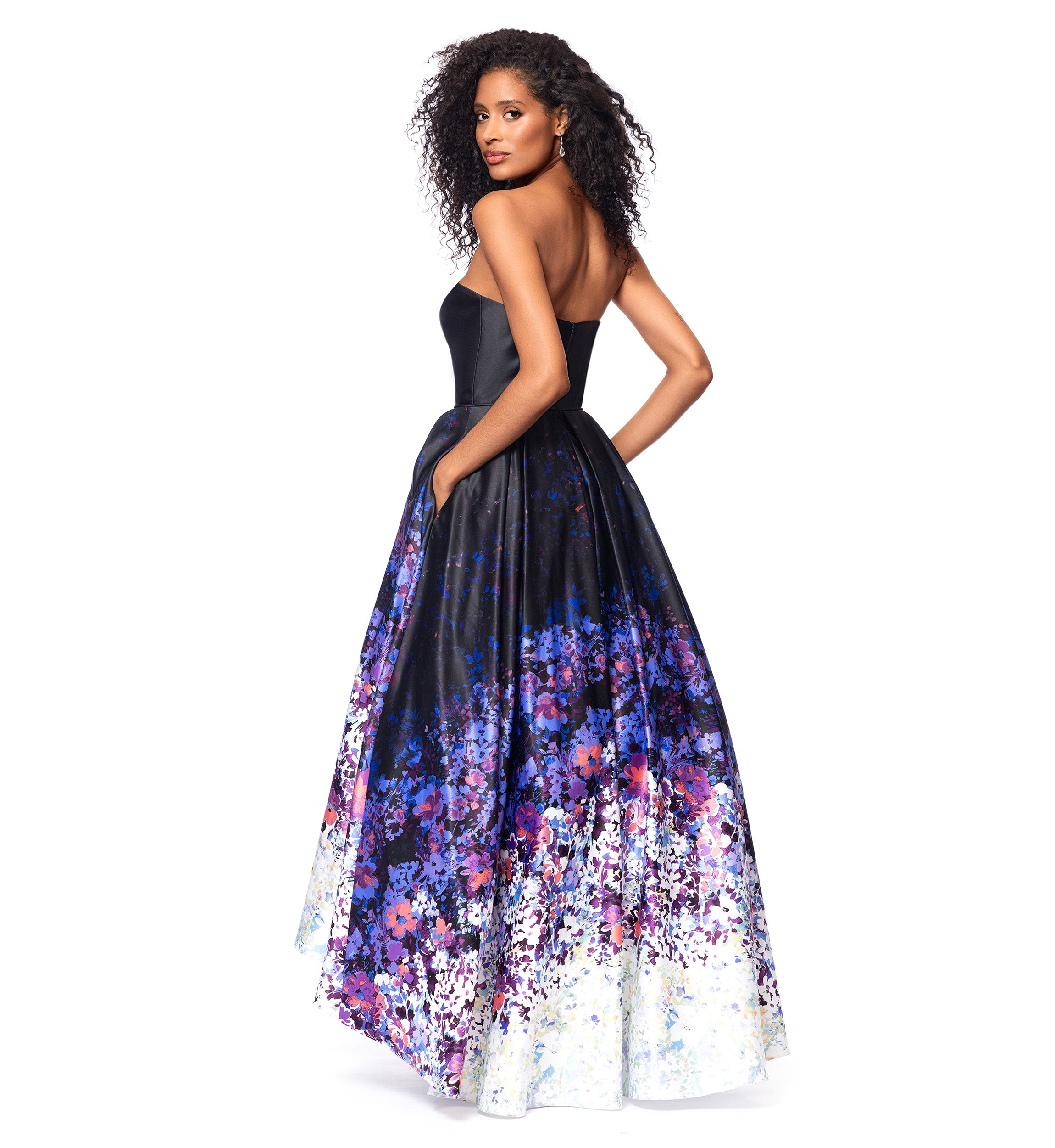 Womens Floral Printed Sleeveless Gown