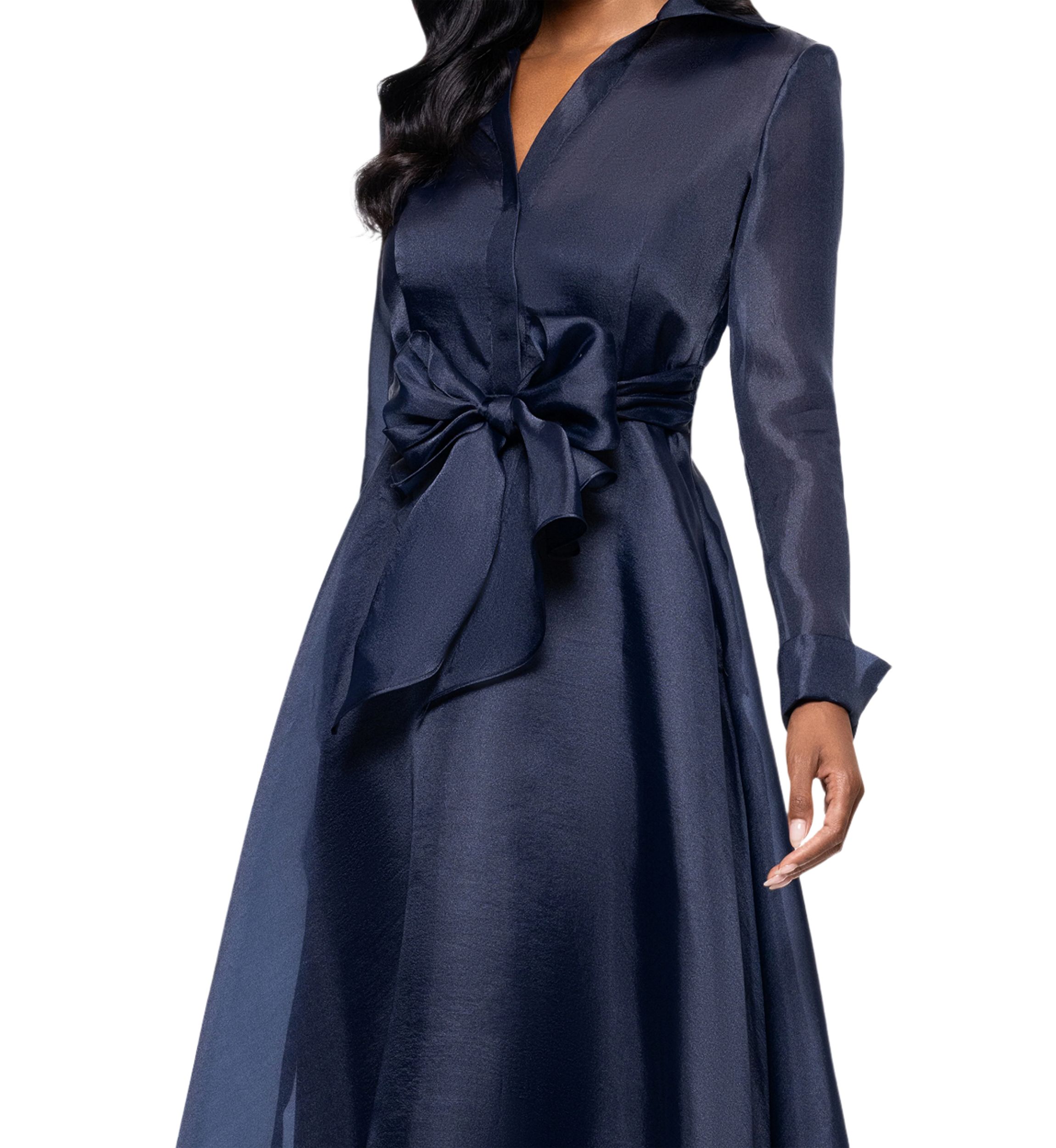 Womens Collared Fit and Flare Gown