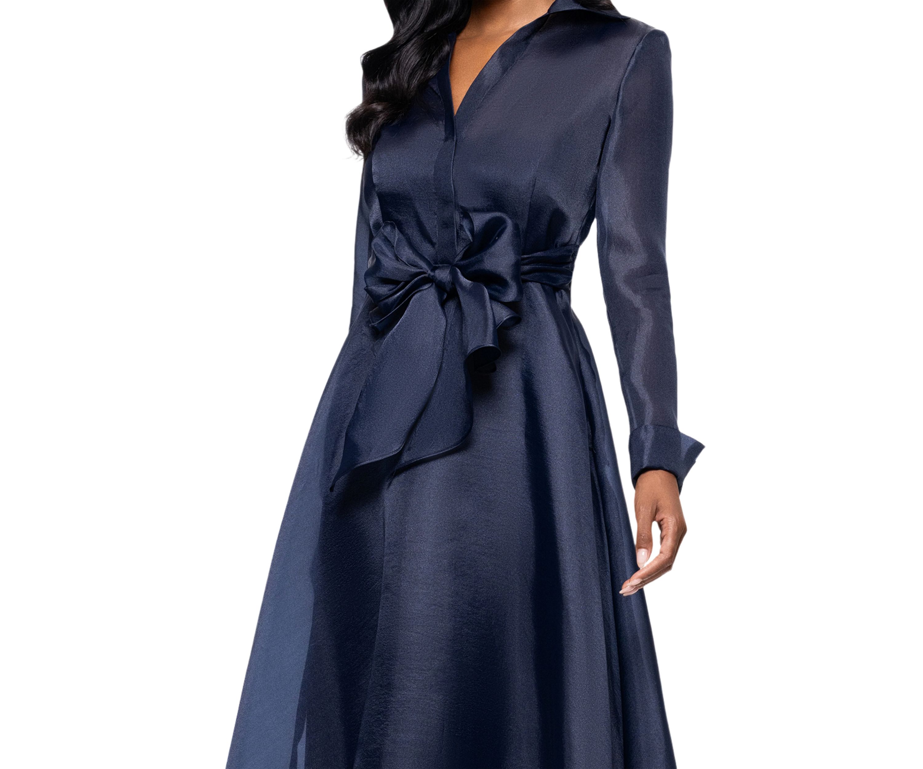 Womens Collared Fit and Flare Gown