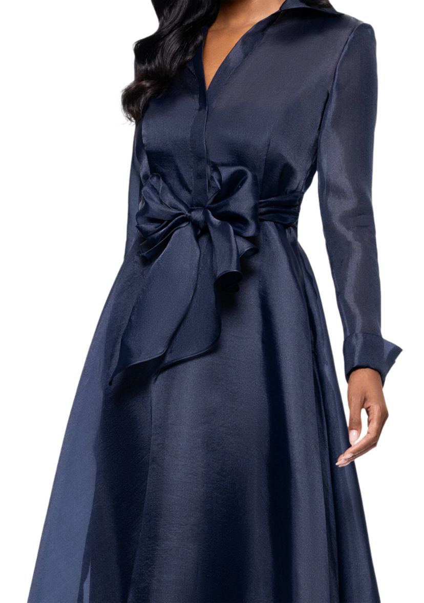 Womens Collared Fit and Flare Gown