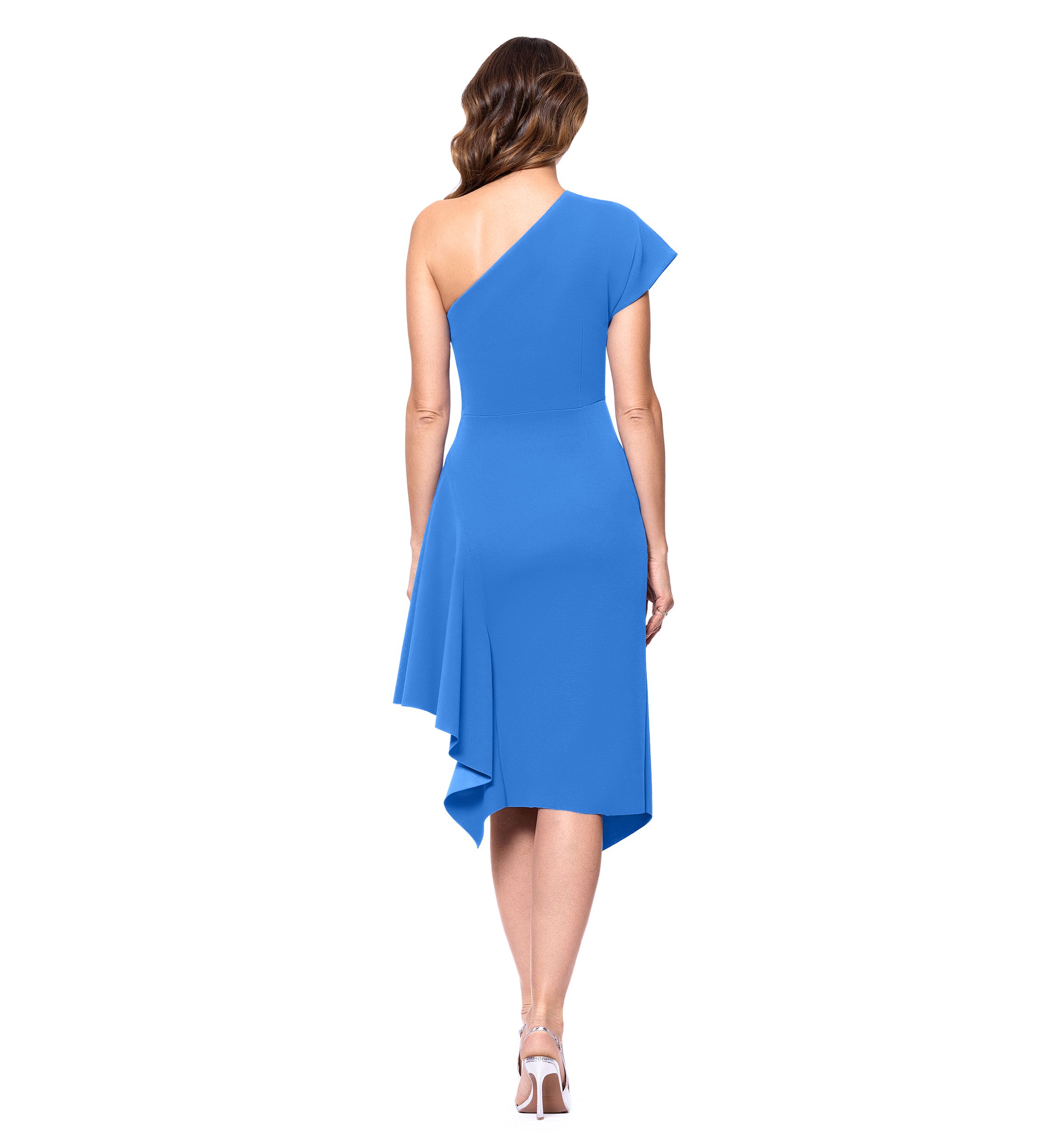 Womens Asymmetrical Ruched Slim Dress