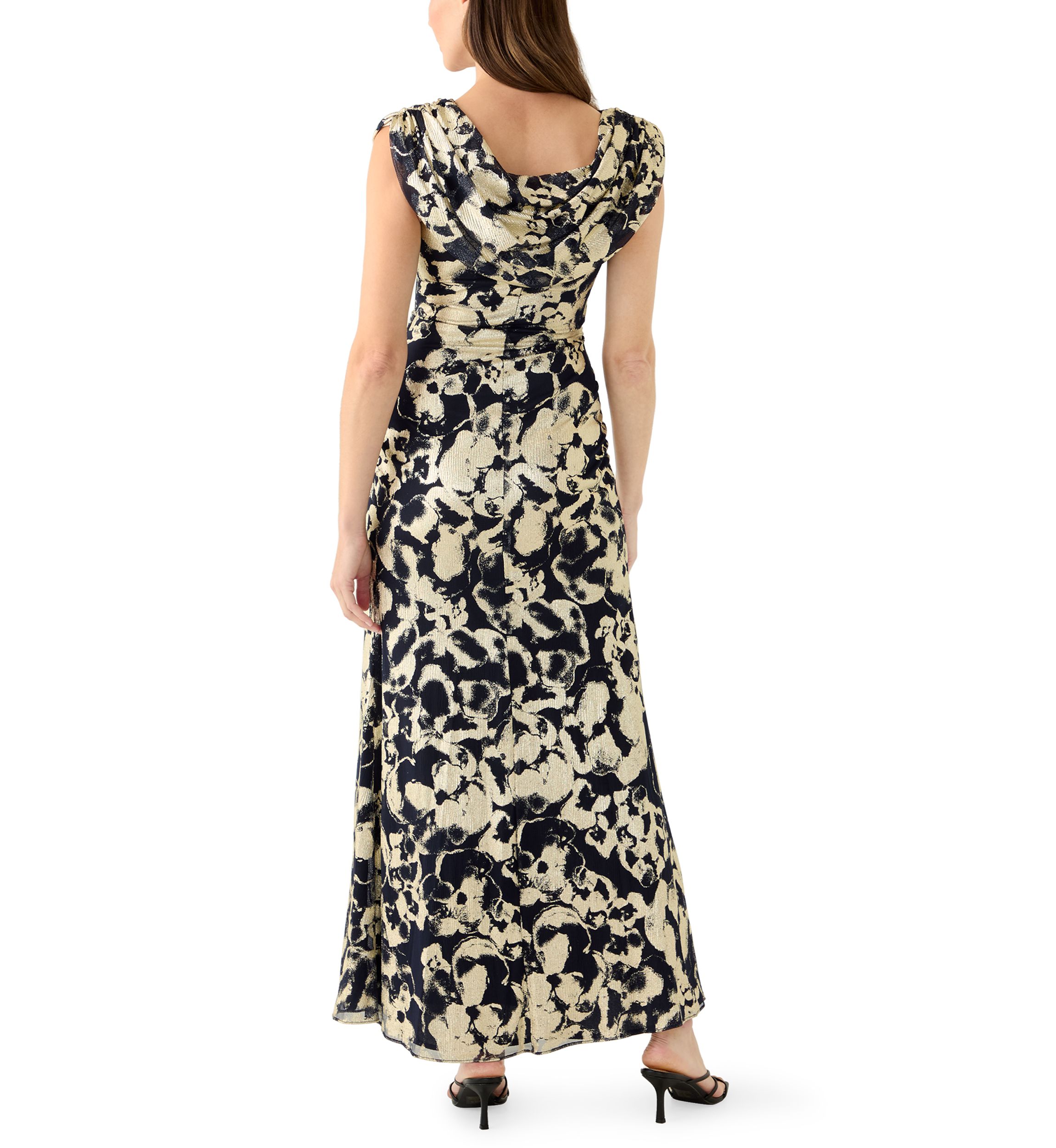 green emerald velvet dress CELINA Gold Sequin Draped Dress