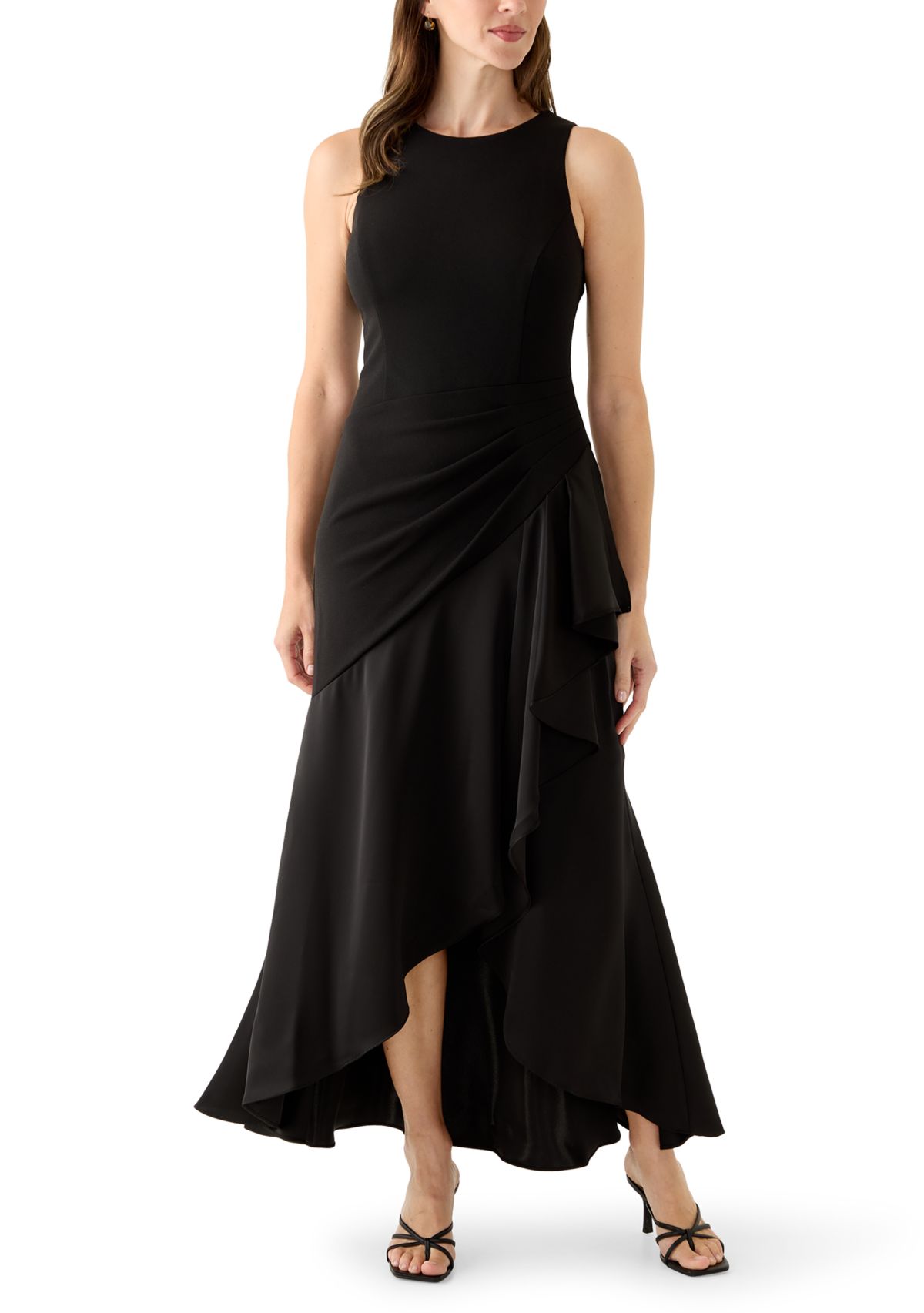 Womens Mixed Media Long Dress