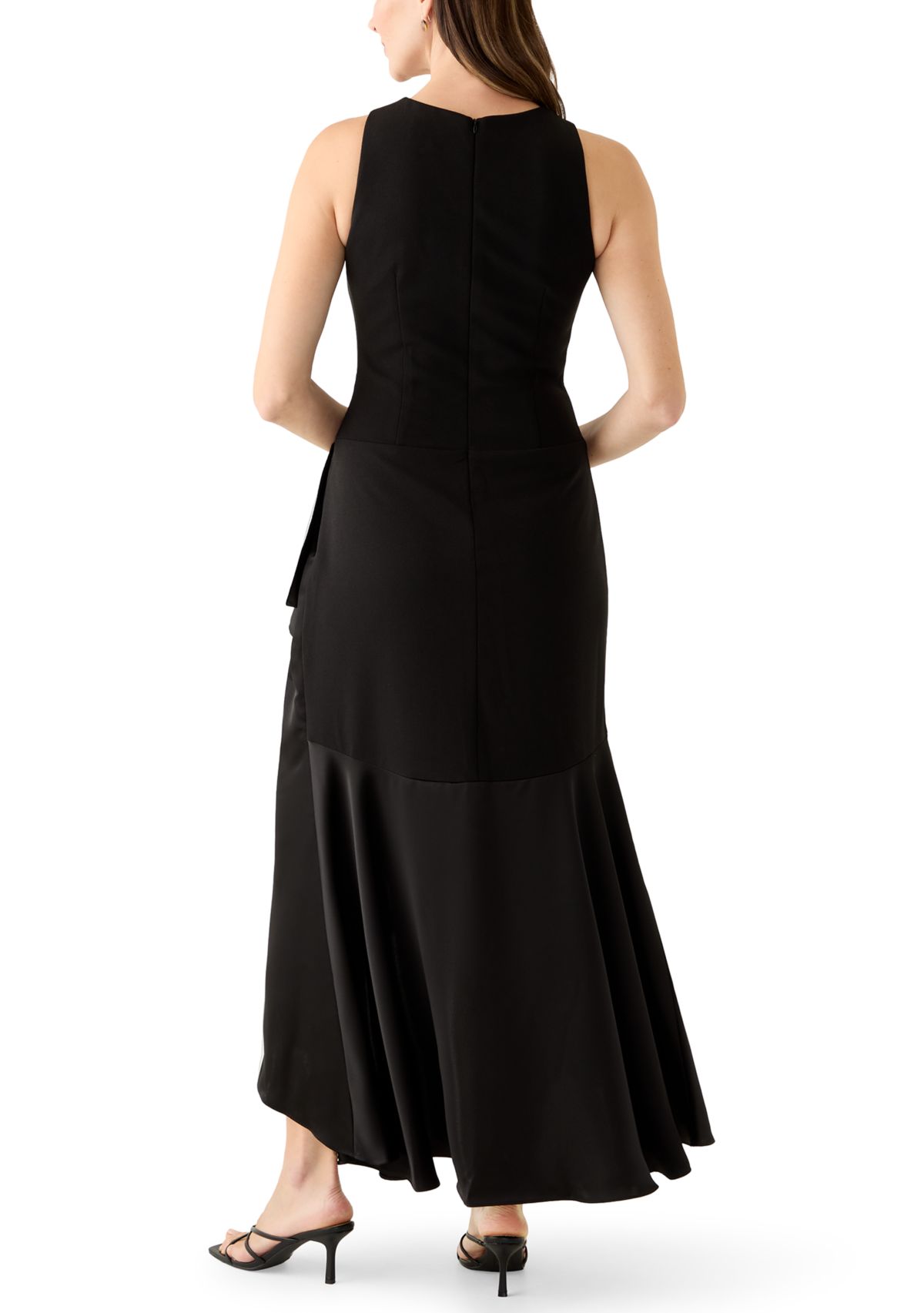 Womens Mixed Media Long Dress