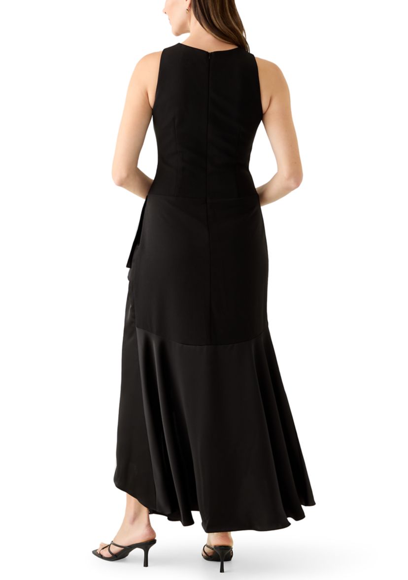 Womens Mixed Media Long Dress