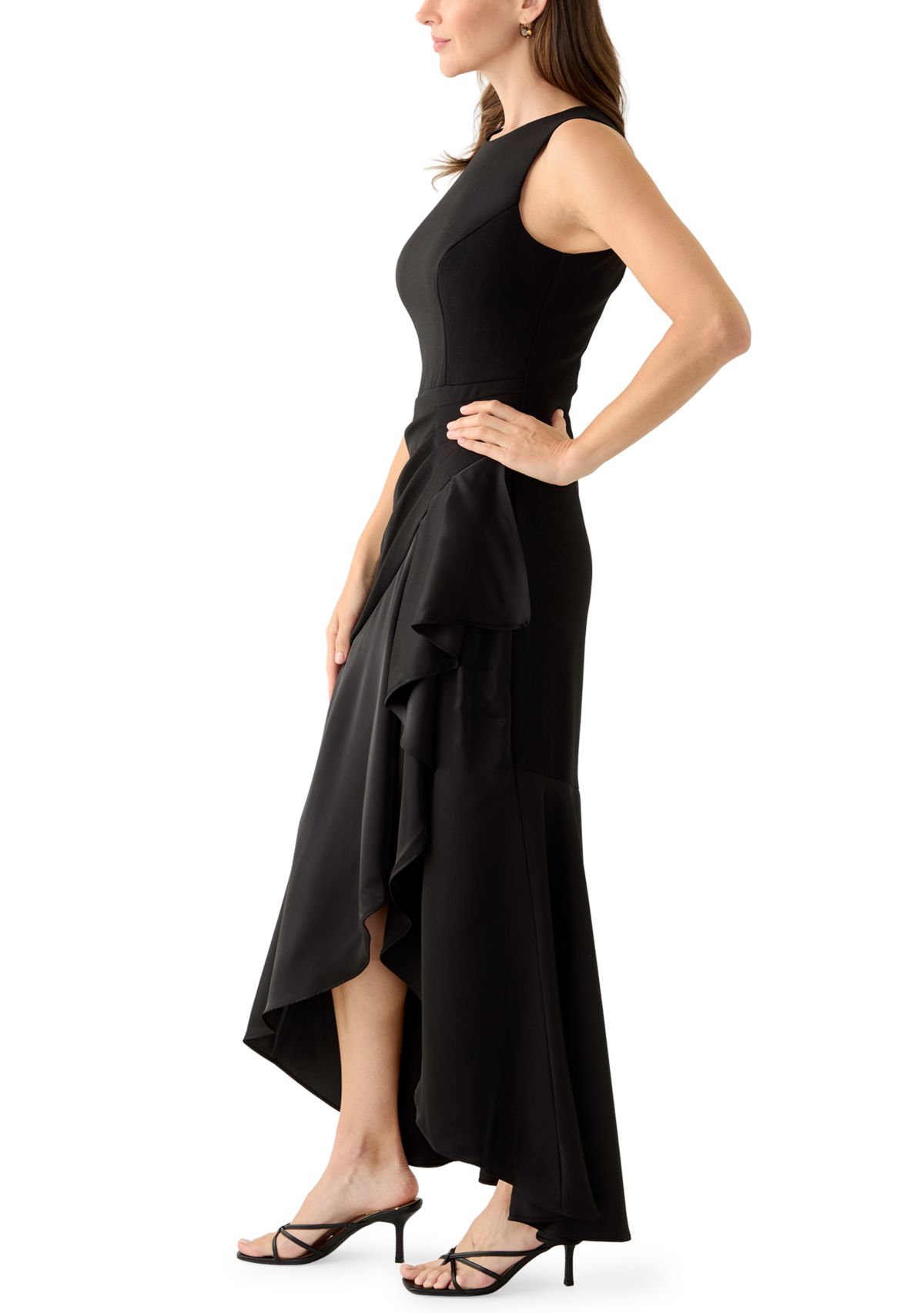 Womens Mixed Media Long Dress