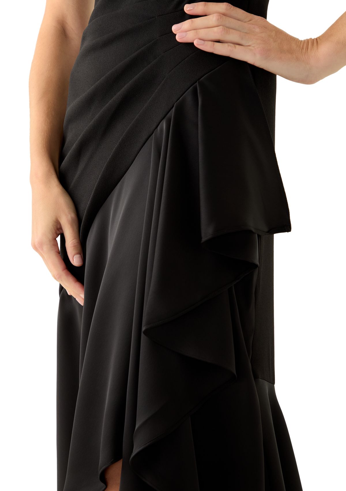 Womens Mixed Media Long Dress