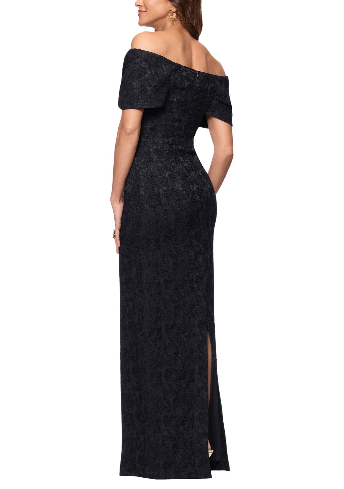 Long Texture Knit Off the Shoulder Bow Top 