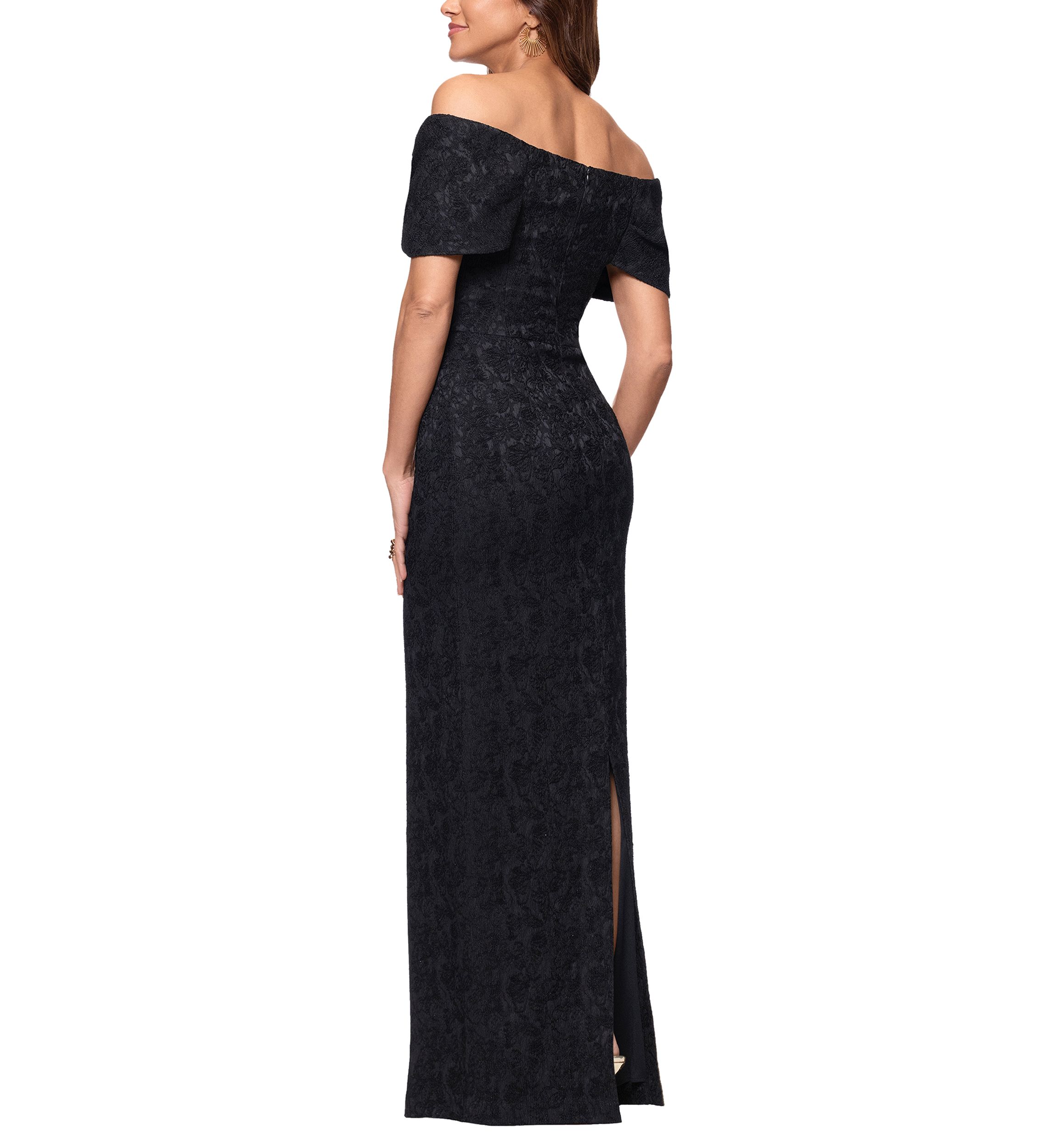 Long Texture Knit Off the Shoulder Bow Top 