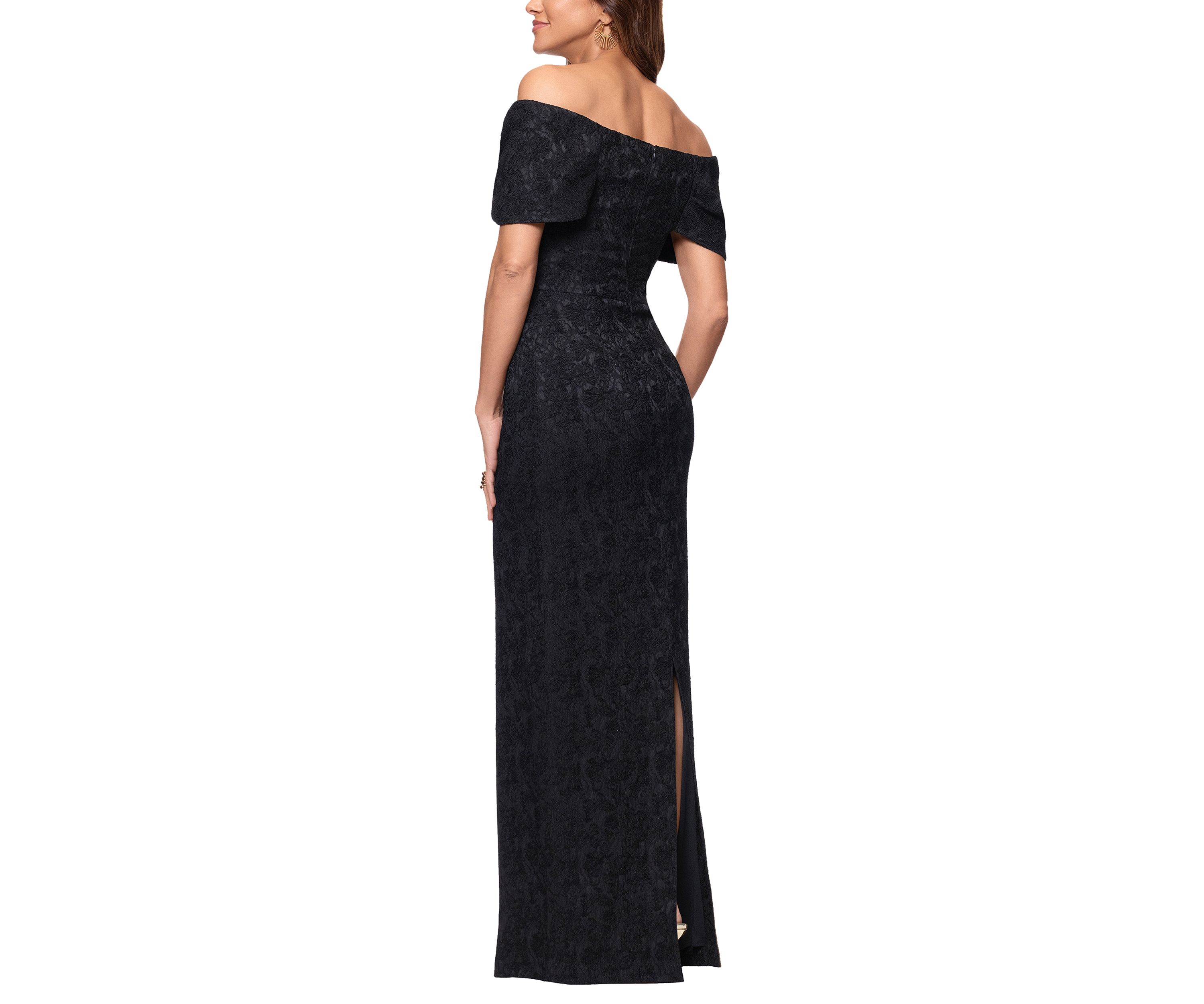 Long Texture Knit Off the Shoulder Bow Top 