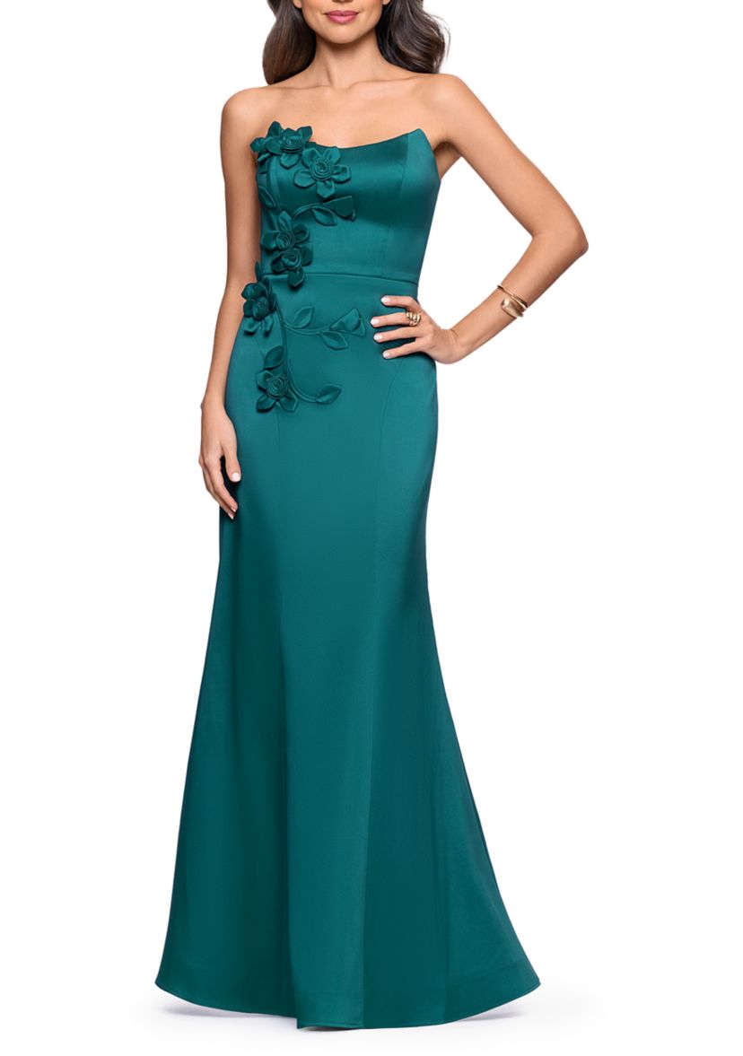 Betsy & Adam Women's Strapless Floral Applique Gown | Belk