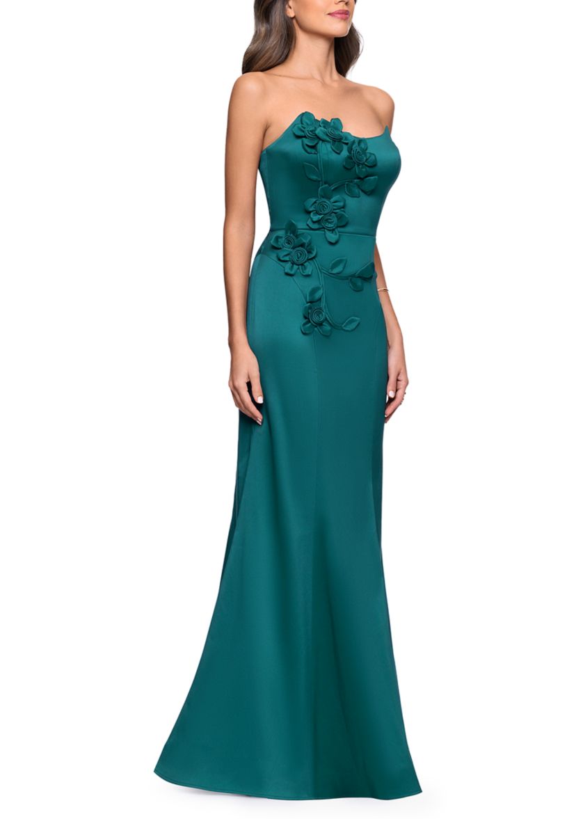 Betsy & Adam Women's Strapless Floral Applique Gown | Belk