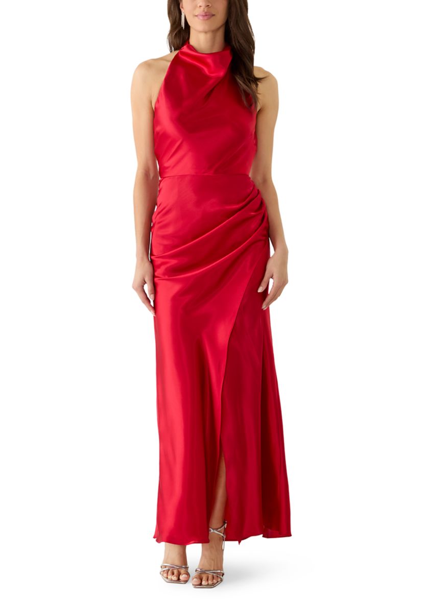 off the shoulder long sleeve dress Zapaka Women Plum Taffeta Long Sleeves Mother of the Bride Dress with  Pockets Off the Shoulder Ruched A Line Wedding Guest Dress – ZAPAKA