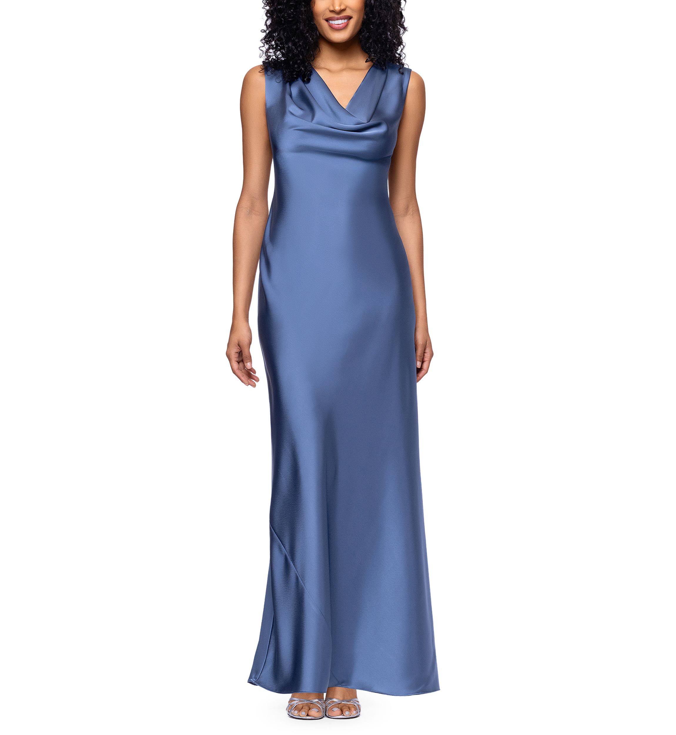 green emerald velvet dress Formal Long Dress A25113 by Betsy and Adam Teal/Gold / 2 main image 1