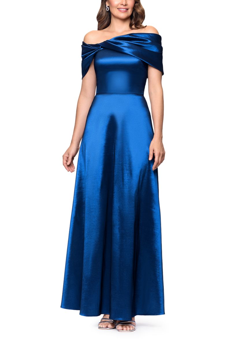Betsy & Adam Women's Off-The-Shoulder Dress - Royal - 6