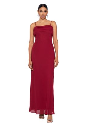 Women's Sleeveless Drape Neck Tie Back Gown