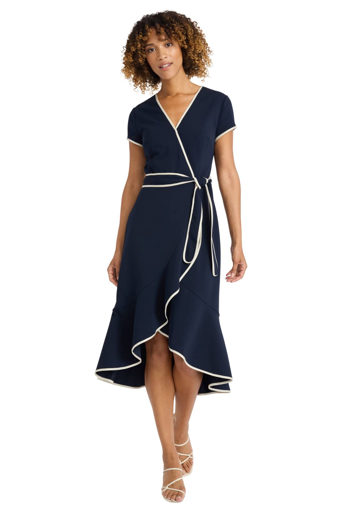 Wrap Dress With Piping