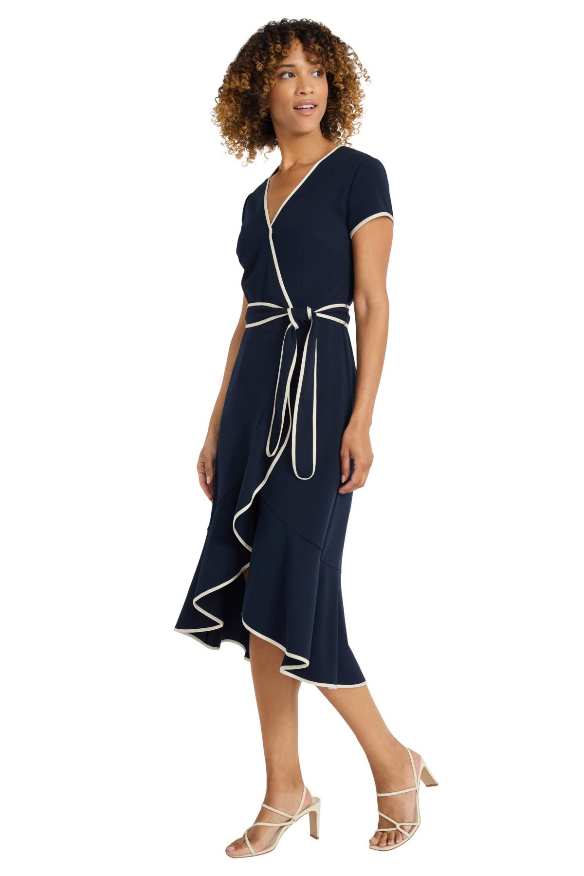 Wrap Dress With Piping