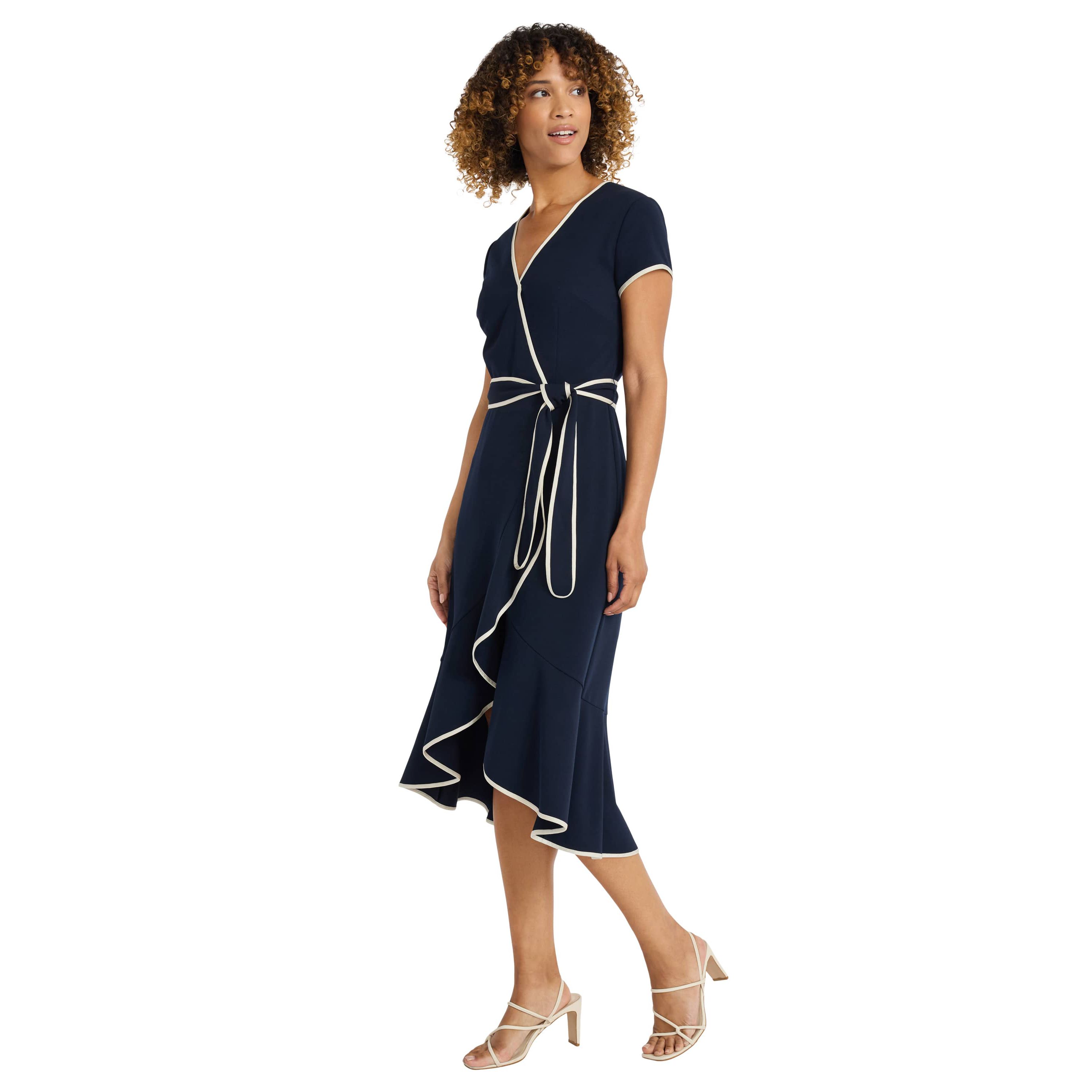 Wrap Dress With Piping