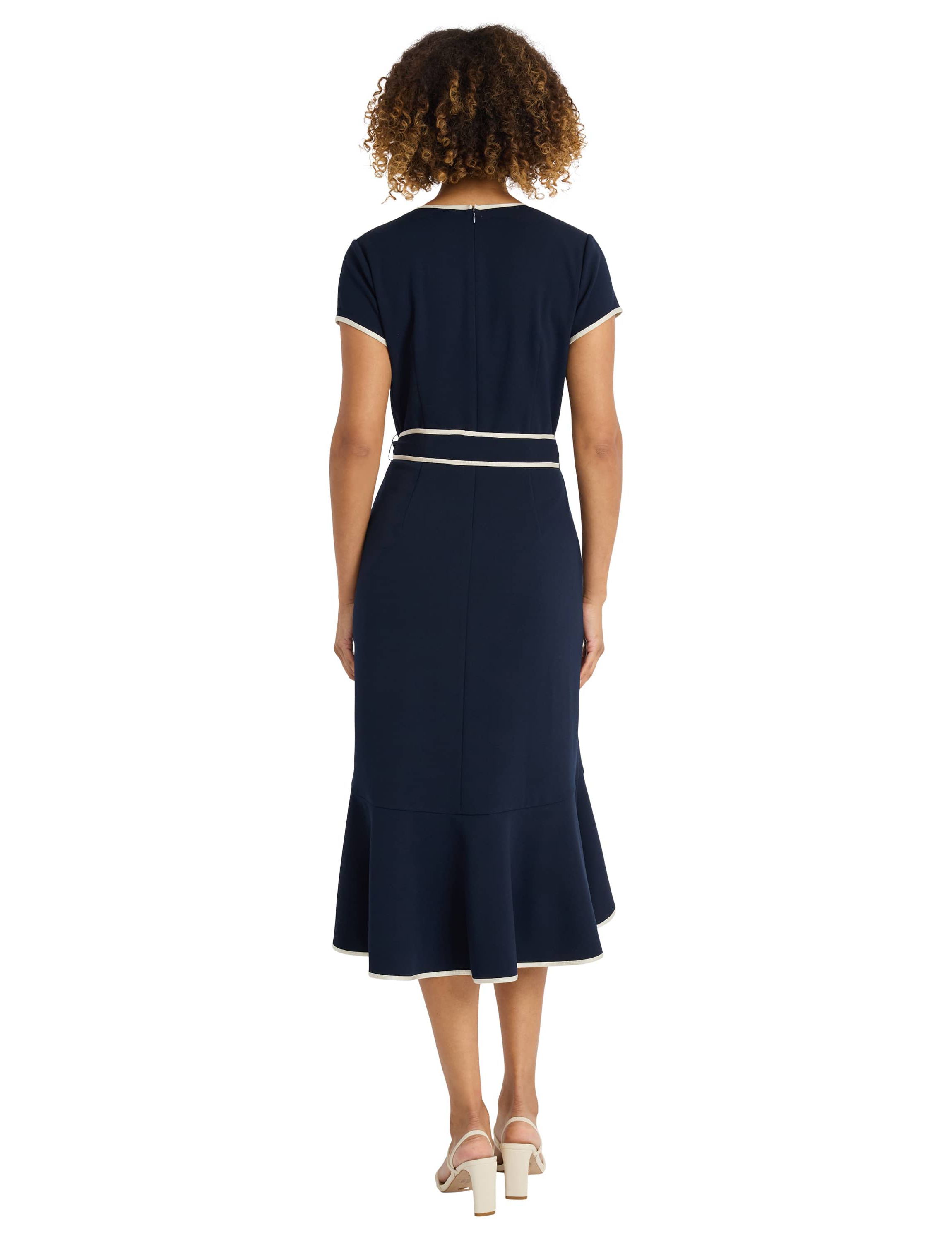 Wrap Dress With Piping