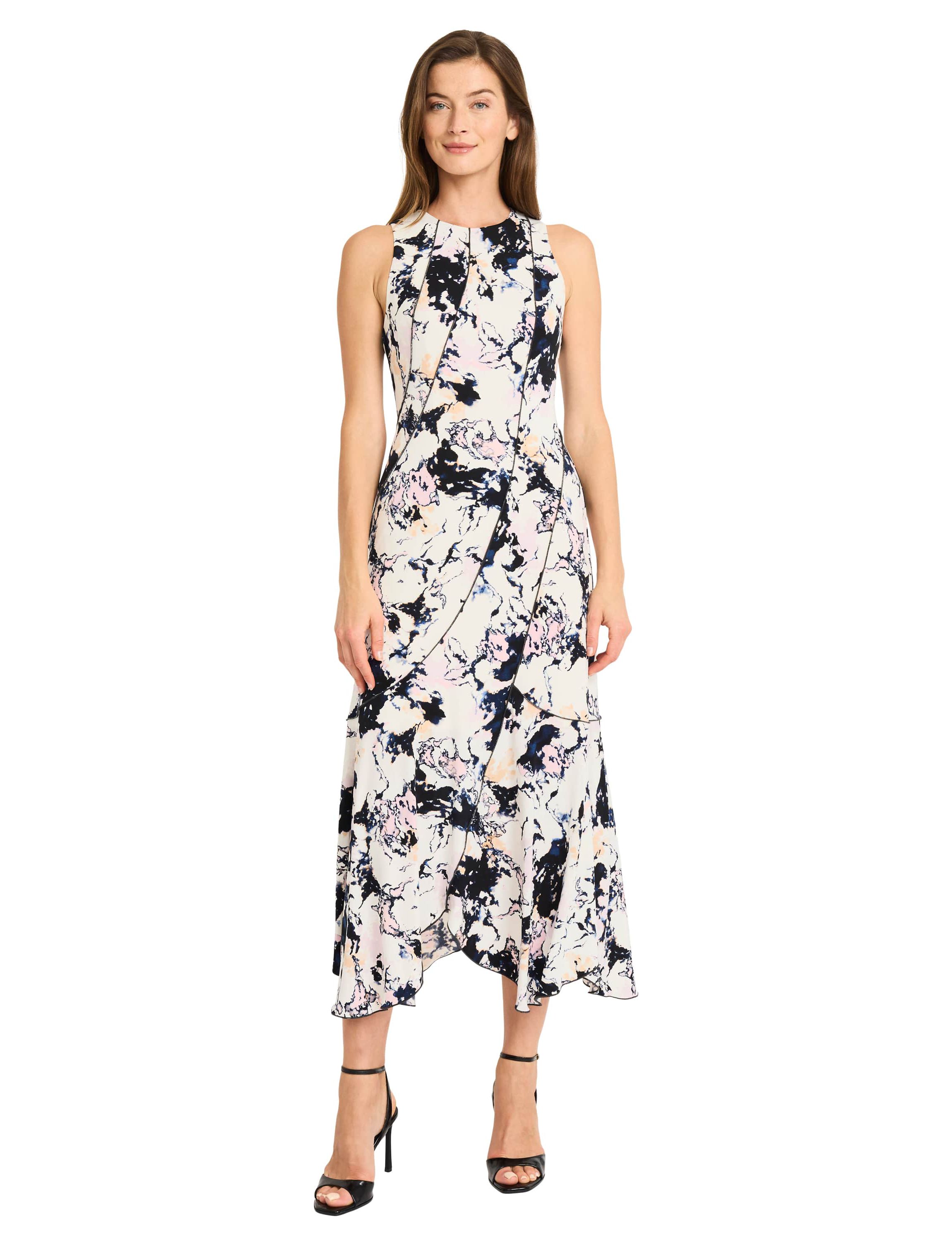 Marble Printed Midi Dress