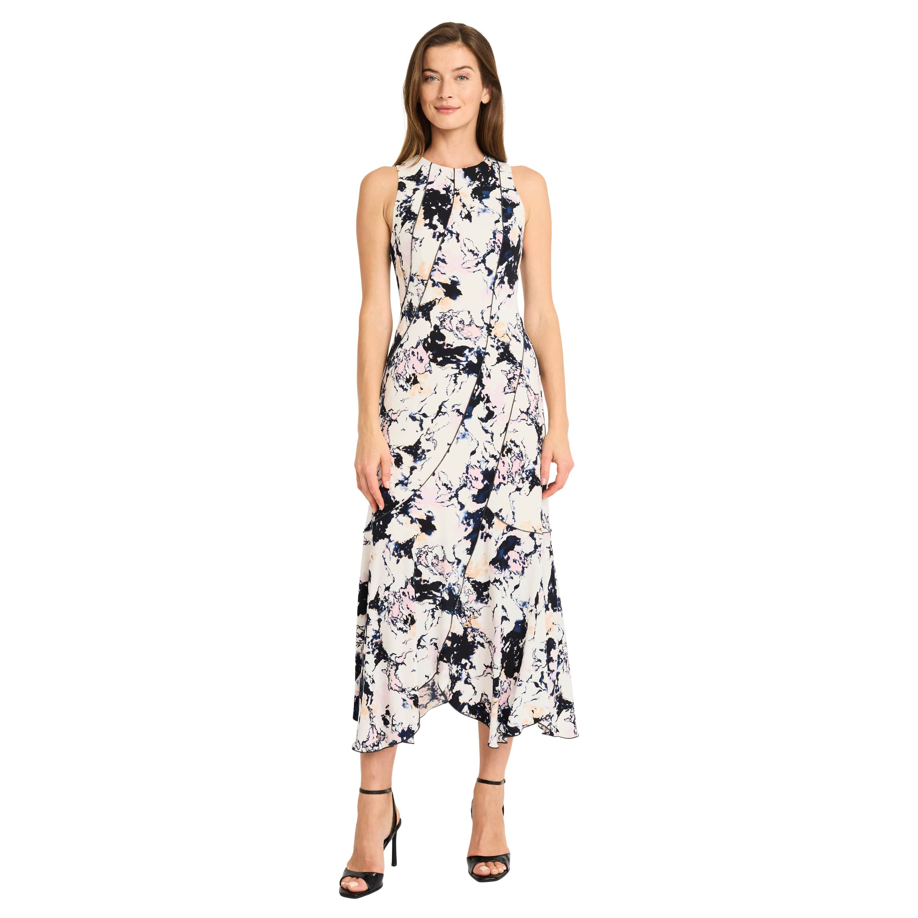 Marble Printed Midi Dress
