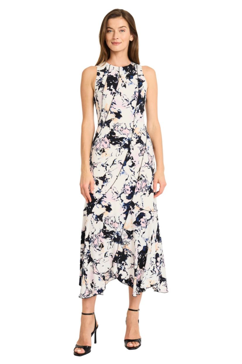 Marble Printed Midi Dress